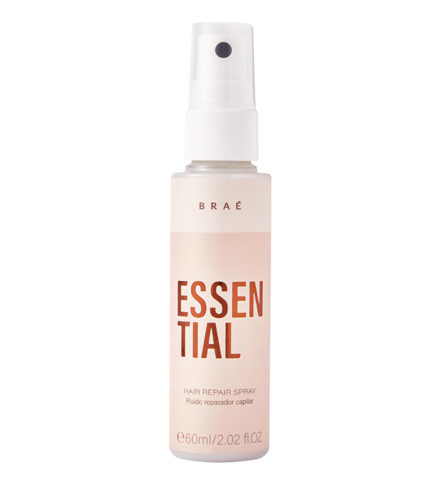 B R A Hair Spray Women Essential Repair 2.02 Fl Oz. Oils Coconut & Monoi Blackberry Apricot. 5 Benefits Hair Spray Protection Repair Hydration Shine and Reconstruction All 2.02 Fl Oz (Pack of 1)