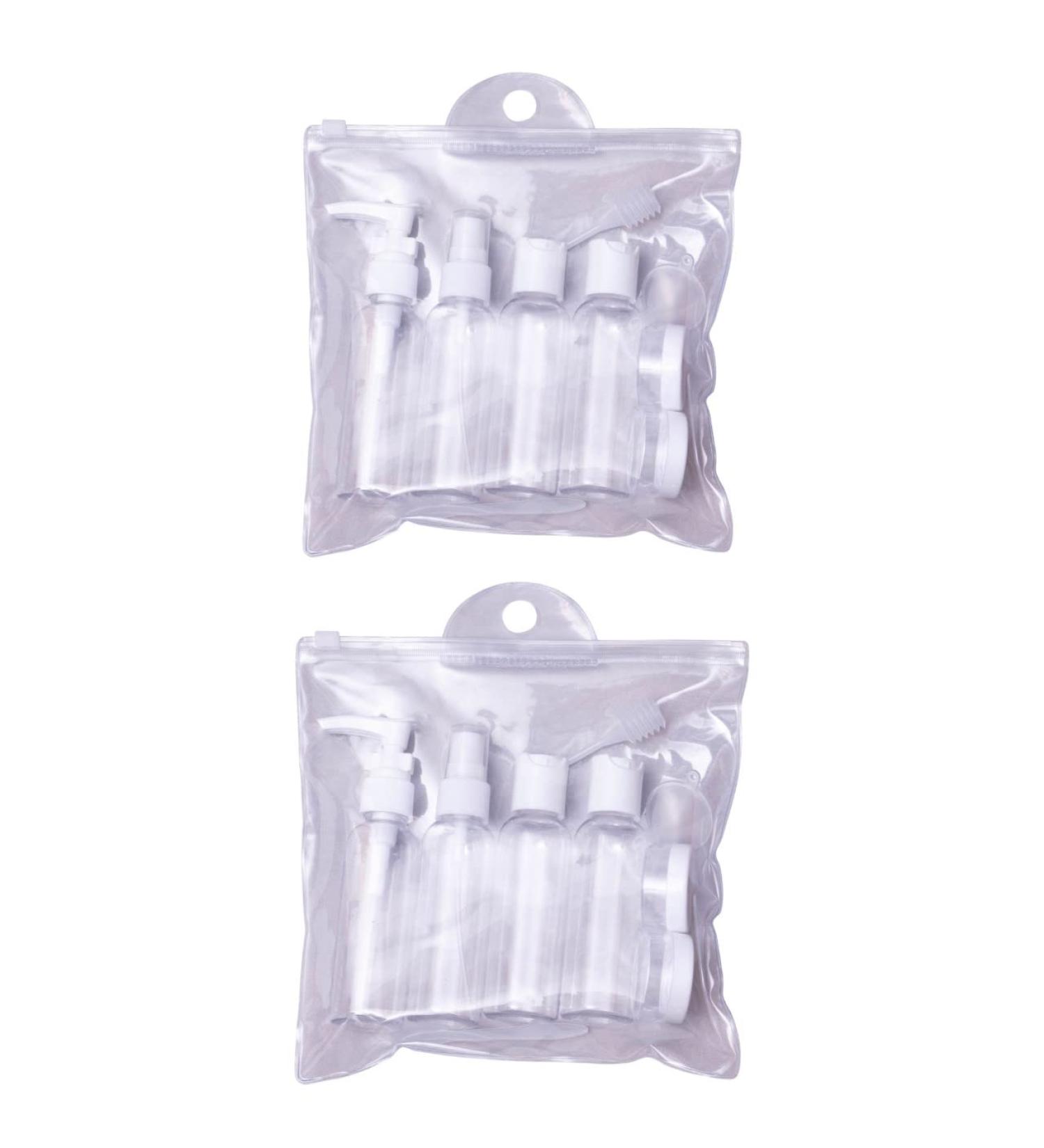 Netagon 9 Piece Travel Bottle Set Leak Proof Clear Toiletries Containers with Clear Airport Bag Case Perfect for Travel Holidays Swimming Camping Trips (2 Packs -18 PCE) 2 Packs (16 Pce) - Buy Online on SooperMarket.com