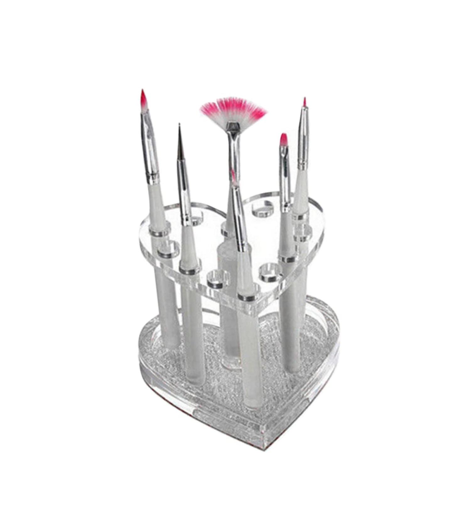Mikinona 1pc Nail Art Penholder Nail Art Brush Holder Makeup Pen Stand Art Painting Pen Stand Manicure Pen Holder Pen Display Stand Holder No Bend Hair Clips Heart-shaped Makeup Brush 8.7x8.5cm Silver - Buy Online on SooperMarket.com