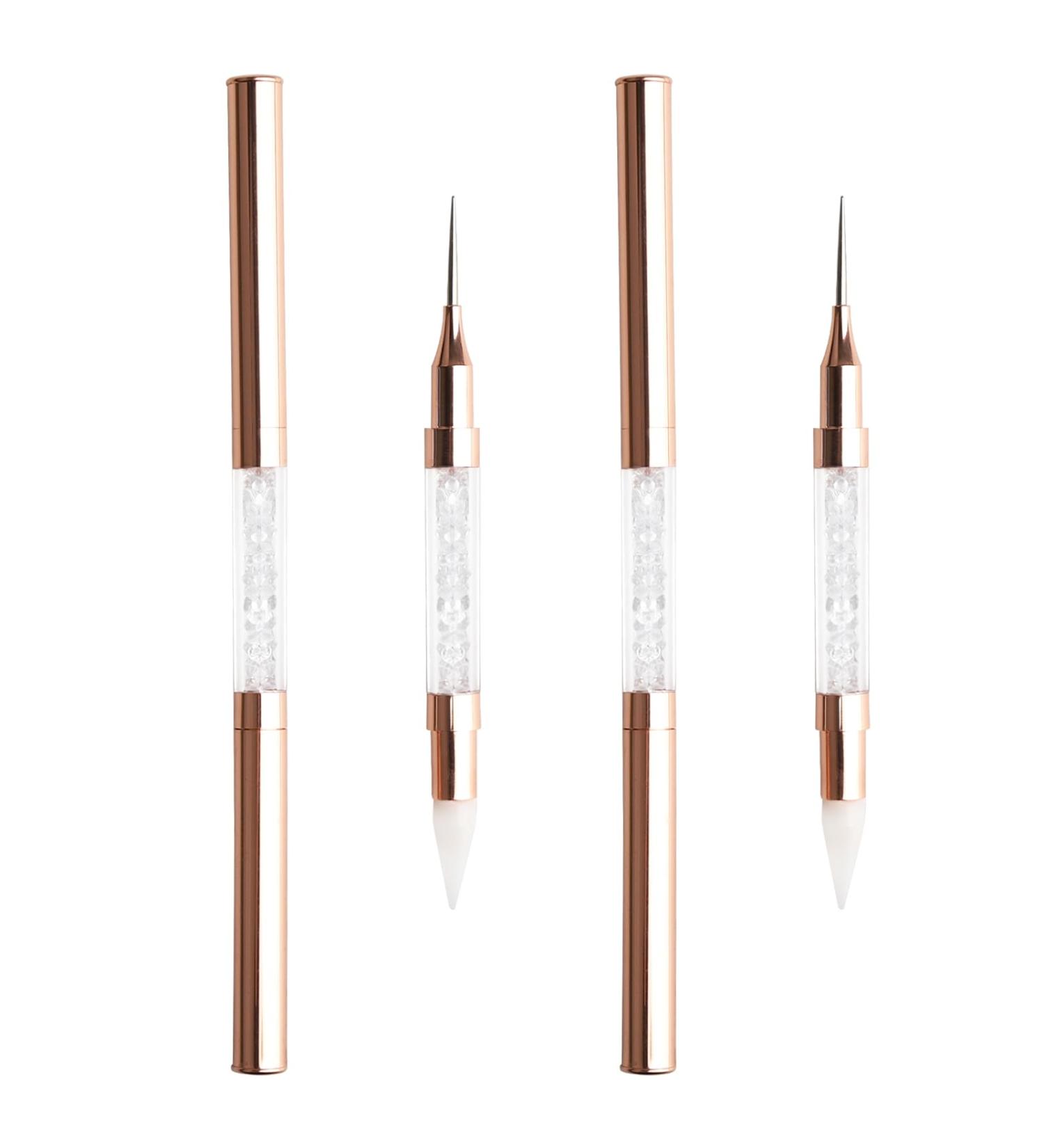 Dual-Ended Rhinestone Picker Doting Pen - Wax Pencil Applicator for Nail Art Jewelry & DIY Crafts - White Acrylic Handle - Buy Online on SooperMarket.com