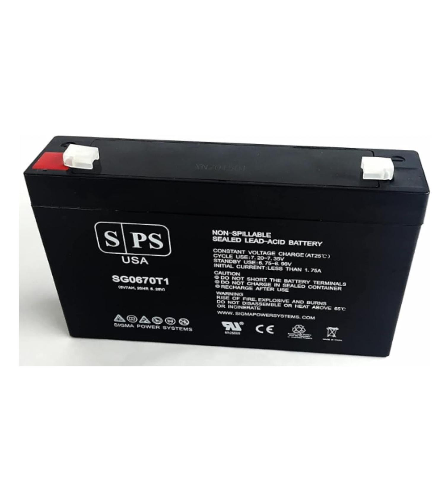 SPS Brand 6V 7Ah Replacement Battery for Long Way LW-3FM7 Sealed Lead Acid Battery - AGM - VRLA Battery