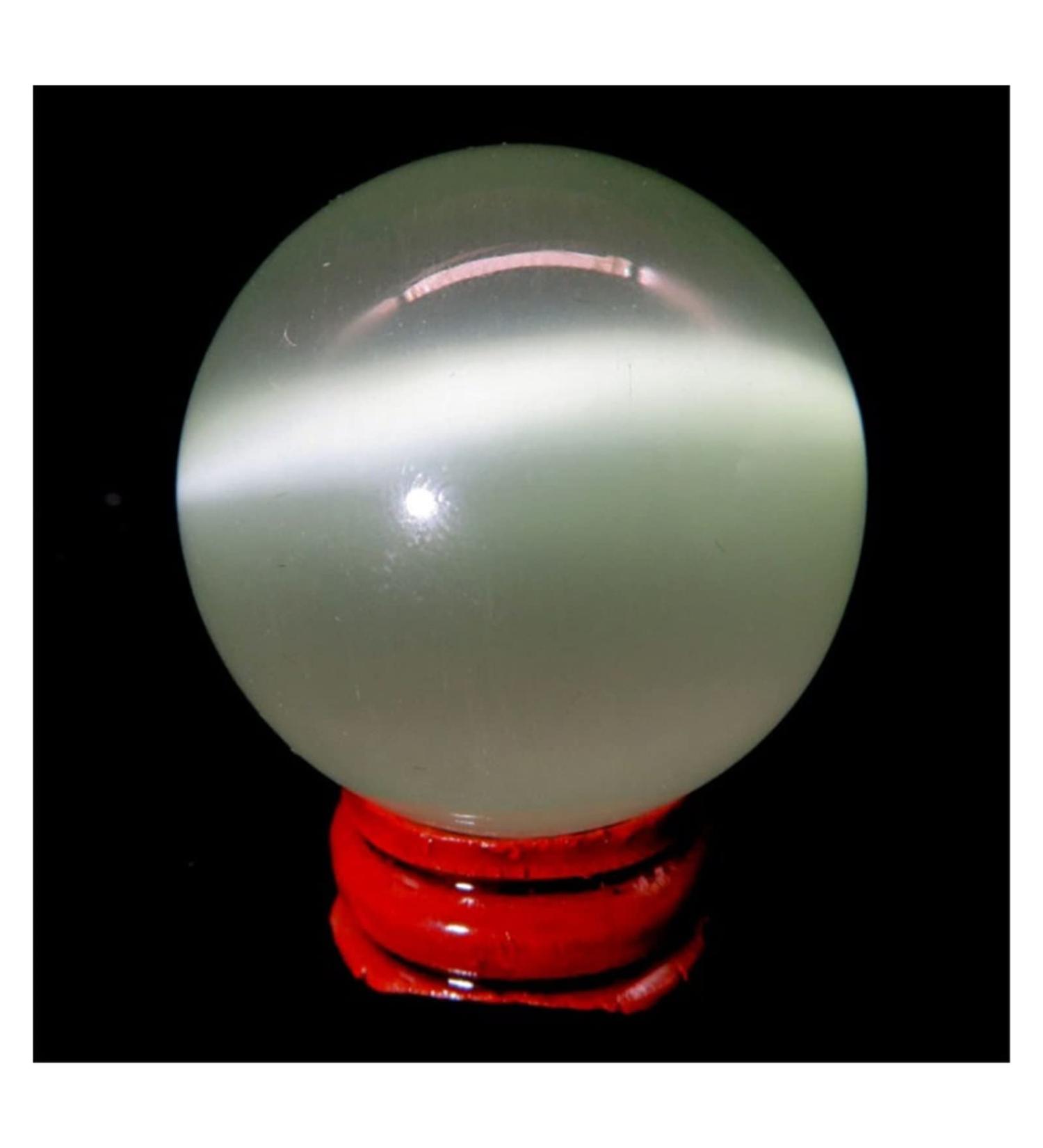 Ornament 1pc Natural White Cat Eye Stone Quartz Crystals Sphere Balls for Gift (Color : 1pc 90-100mm) - Buy Online on SooperMarket.com