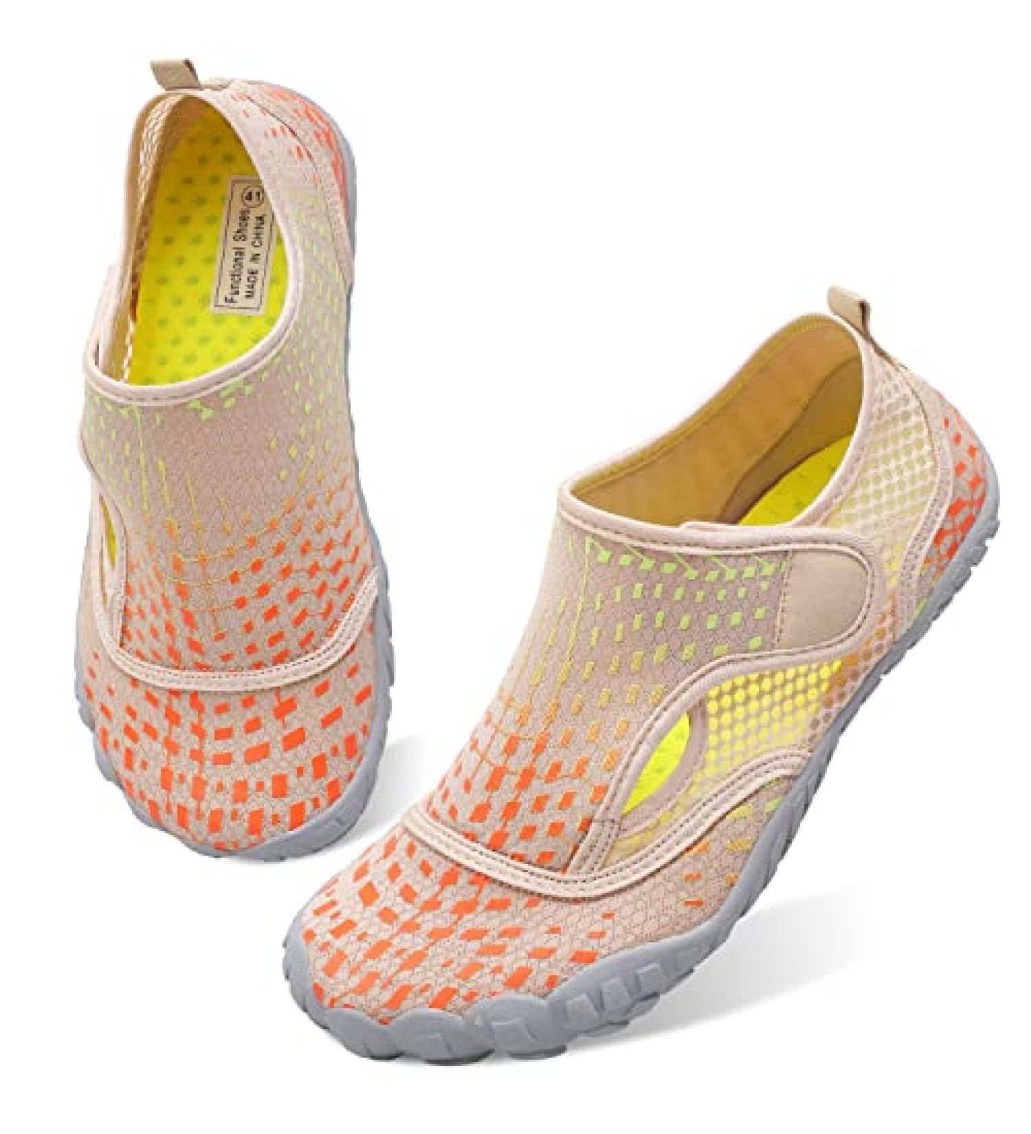 Quick Dry Barefoot Aqua Swim Water Shoes for Women Men - Beach Hiking Diving Boating River Outdoor Sports - Size 8 Women/6.5 Men - Velabeige - Buy Online on SooperMarket.com