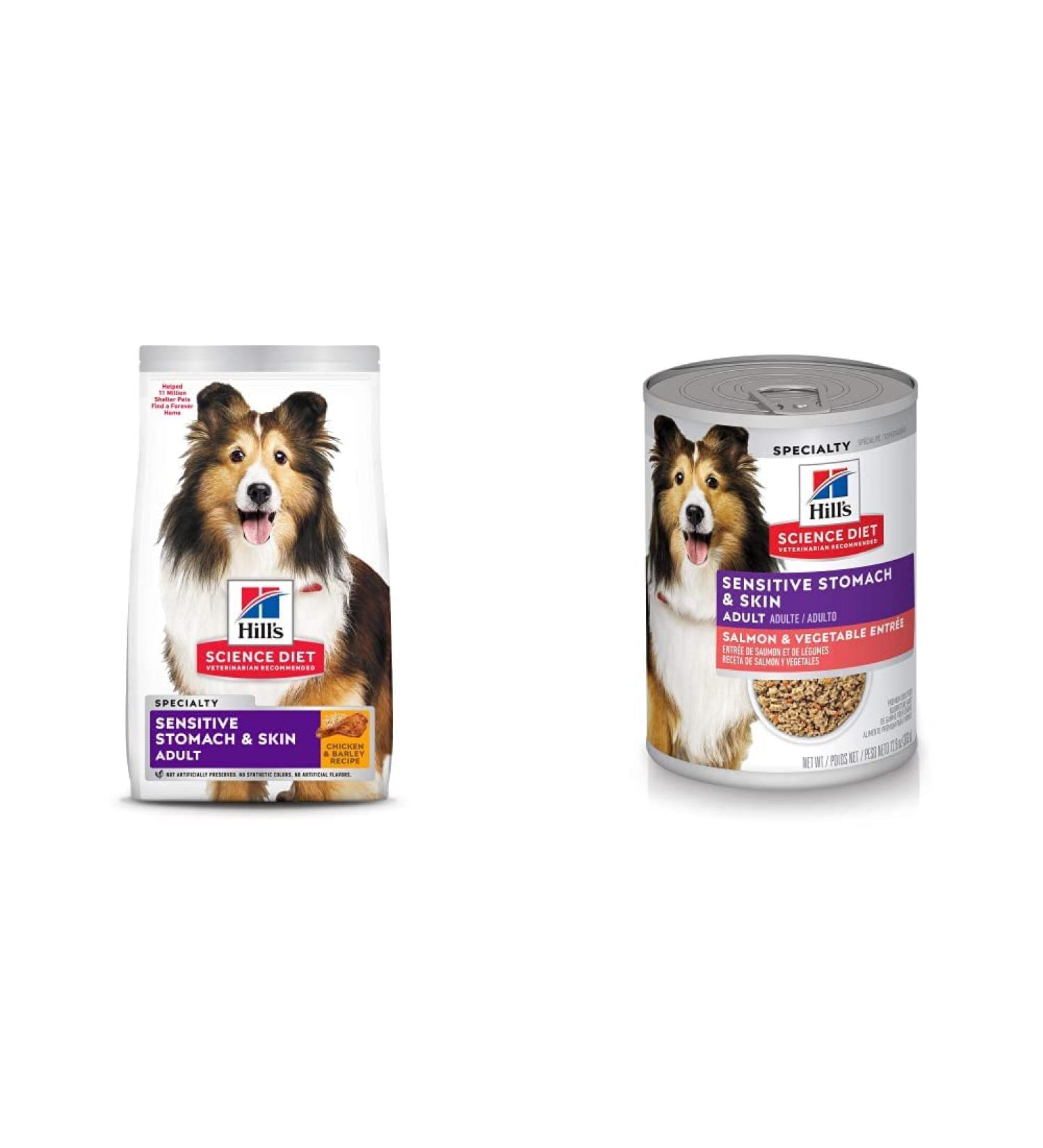 Hill's Science Diet Adult Sensitive Stomach & Skin Dry + Canned Dog Food Bundle 7.03 kg (Pack of 1) Dry | Chicken Meal + Dog Food Salmon - Buy Online on SooperMarket.com