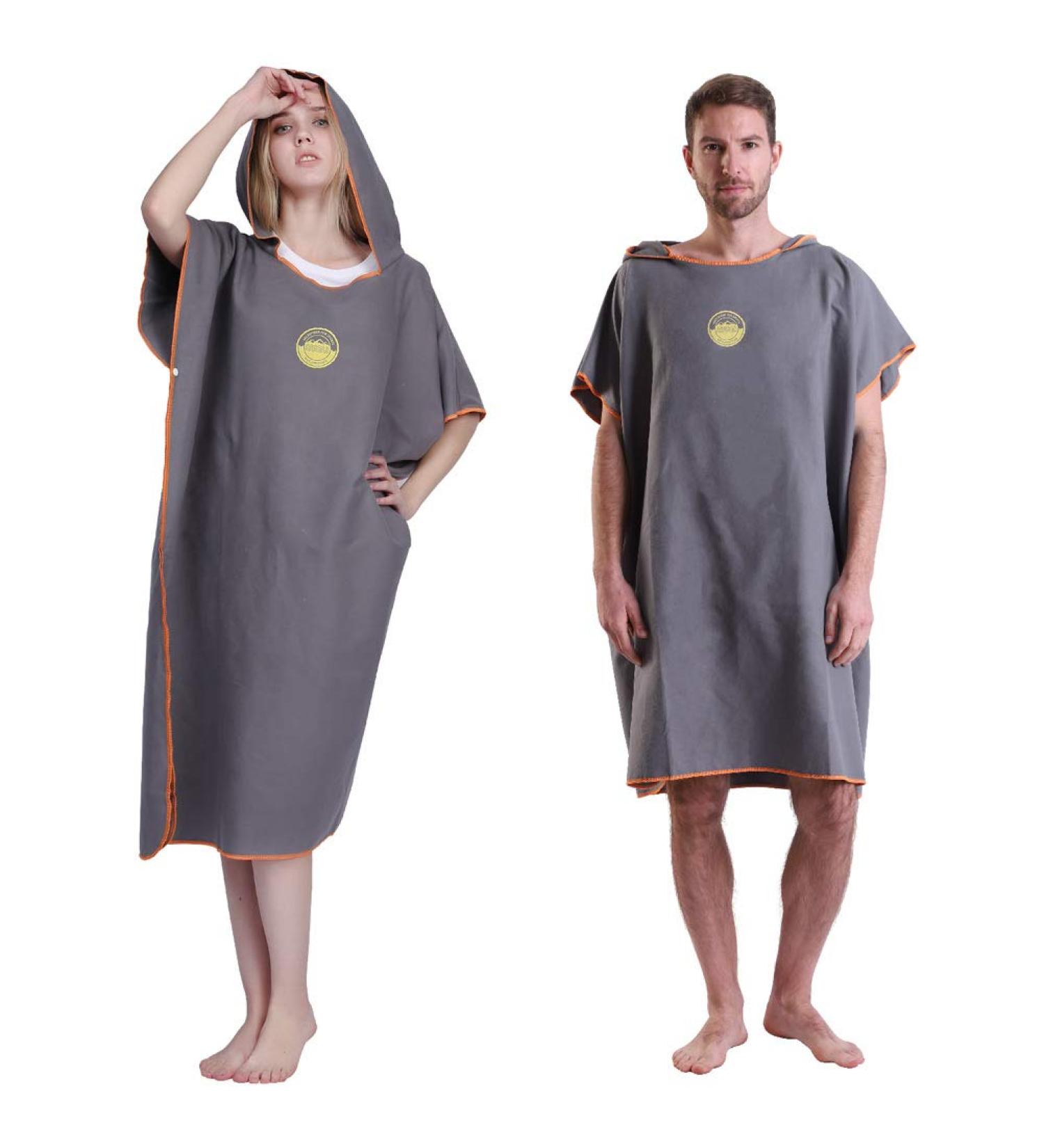 Megawodar Microfiber Poncho Towel - Adult Surf Beach Wetsuit Changing Robe - Gray - Buy Online on SooperMarket.com
