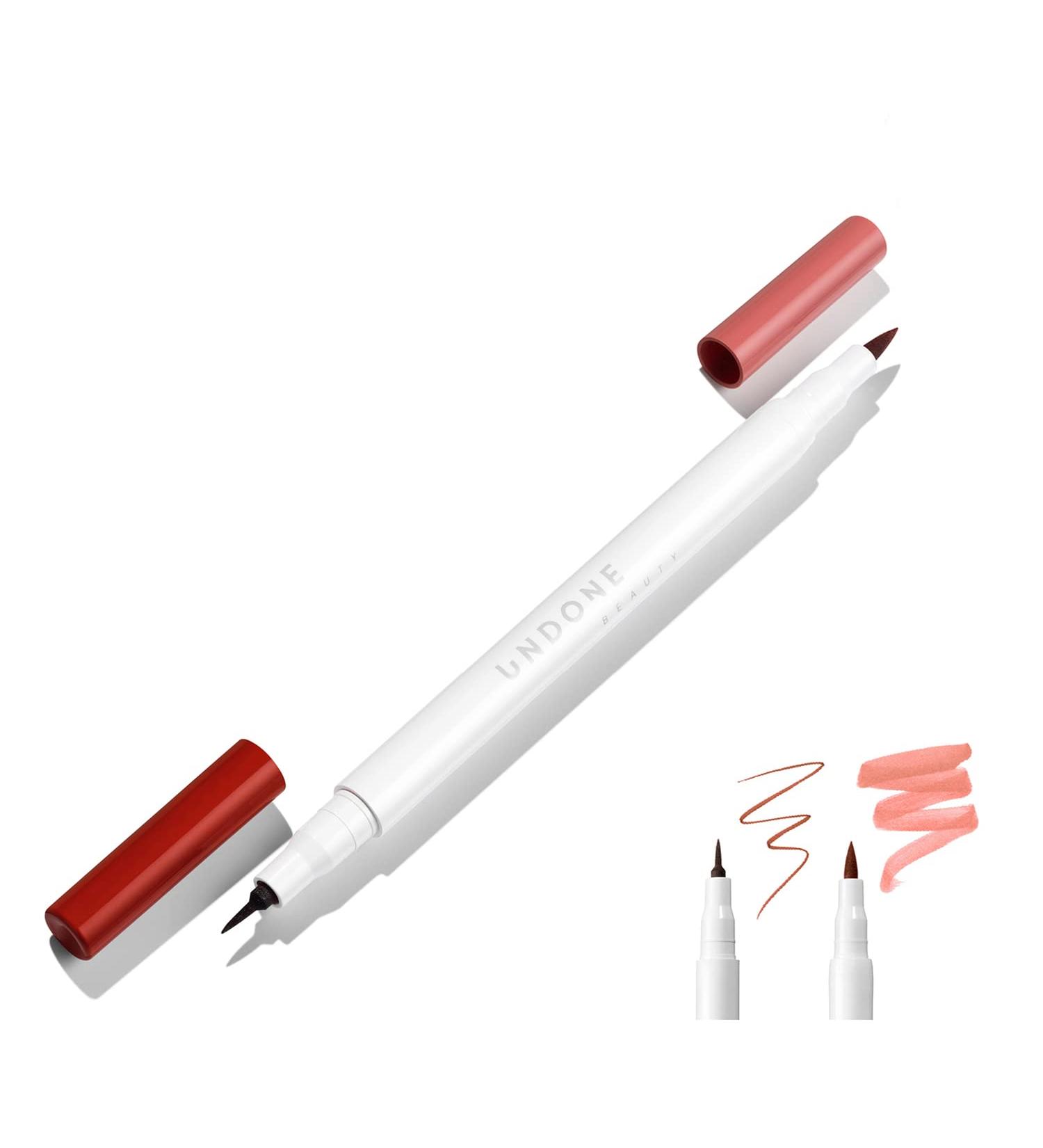 Undone Beauty Forever Lip 2-in-1 Stain and Precision Liner with Deep Enhancing Shade and Sheer Stain for Longwearing  Naturally Full Lip Look and Soothing Aloe - Clean  Vegan  and Paraben & Cruelty Free - Tan