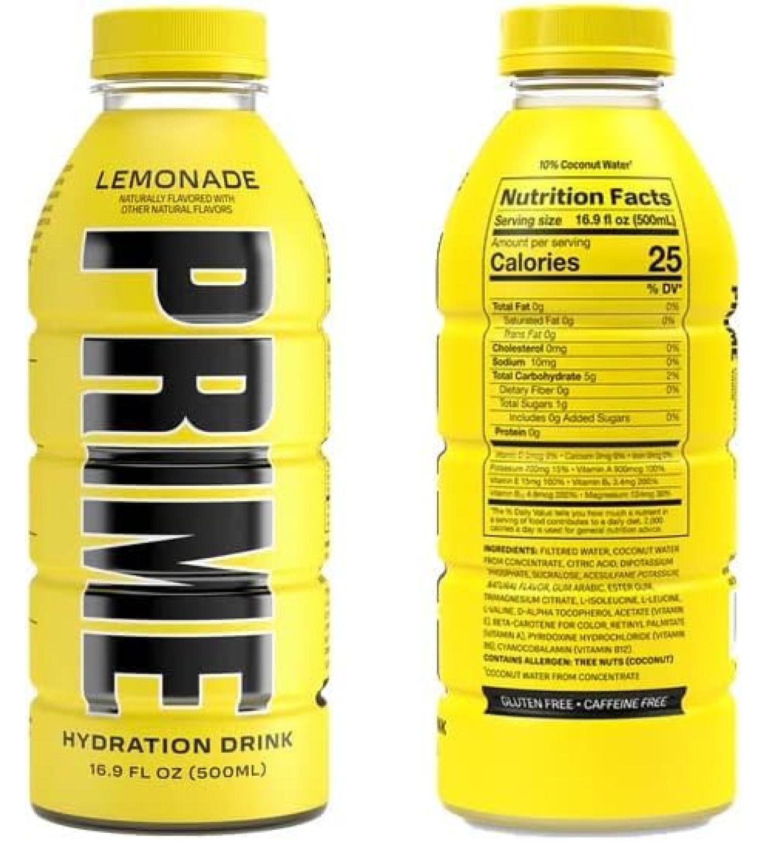 Prime Hydration Sports Drink by Logan Paul & KSI Lemonade - 500ml