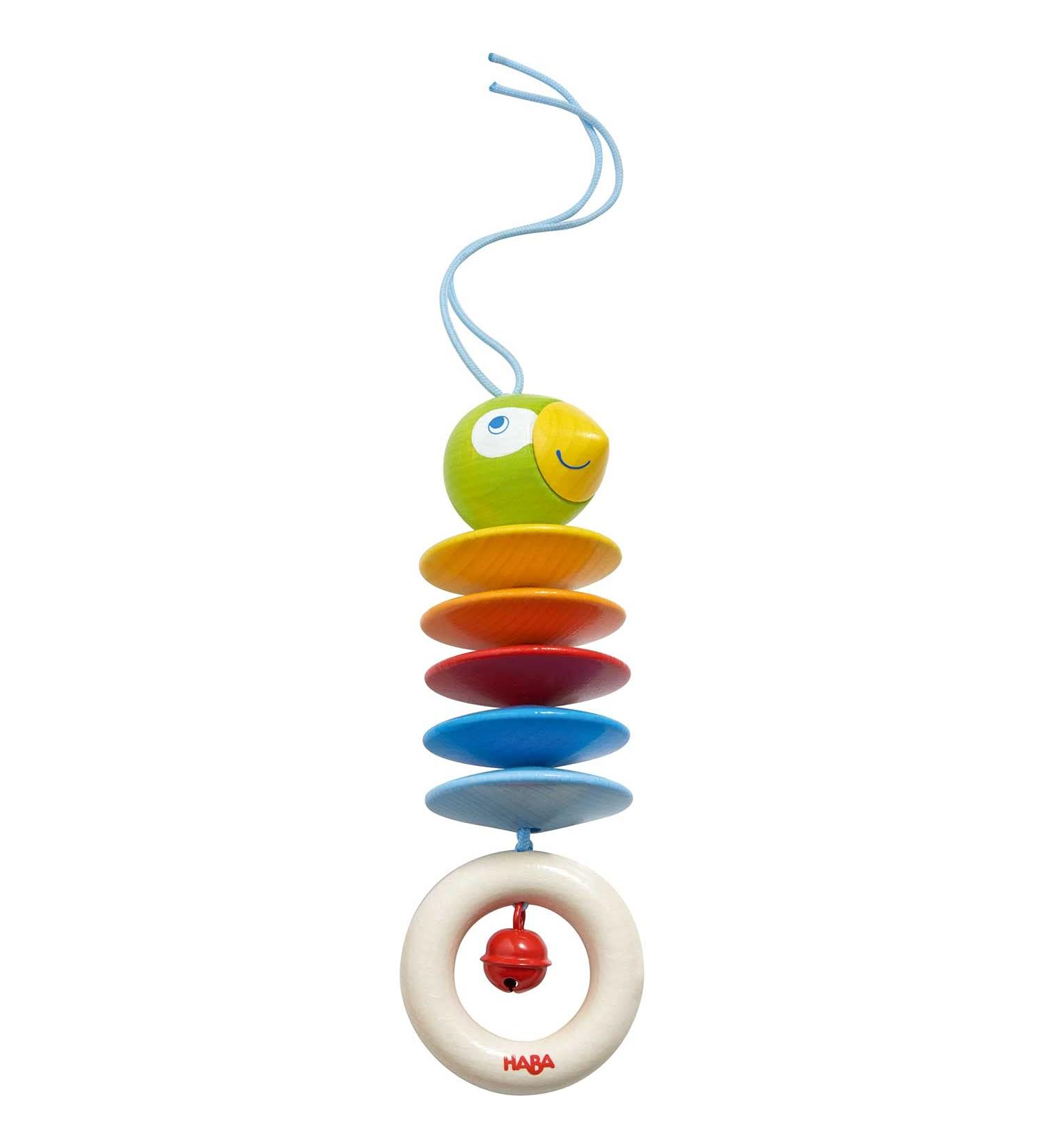 HABA 305230 Han Parrot Figure | Baby Toys for Seats Cots & Strollers | Wooden Toys with Bells for 6+ Months - Buy Online on SooperMarket.com