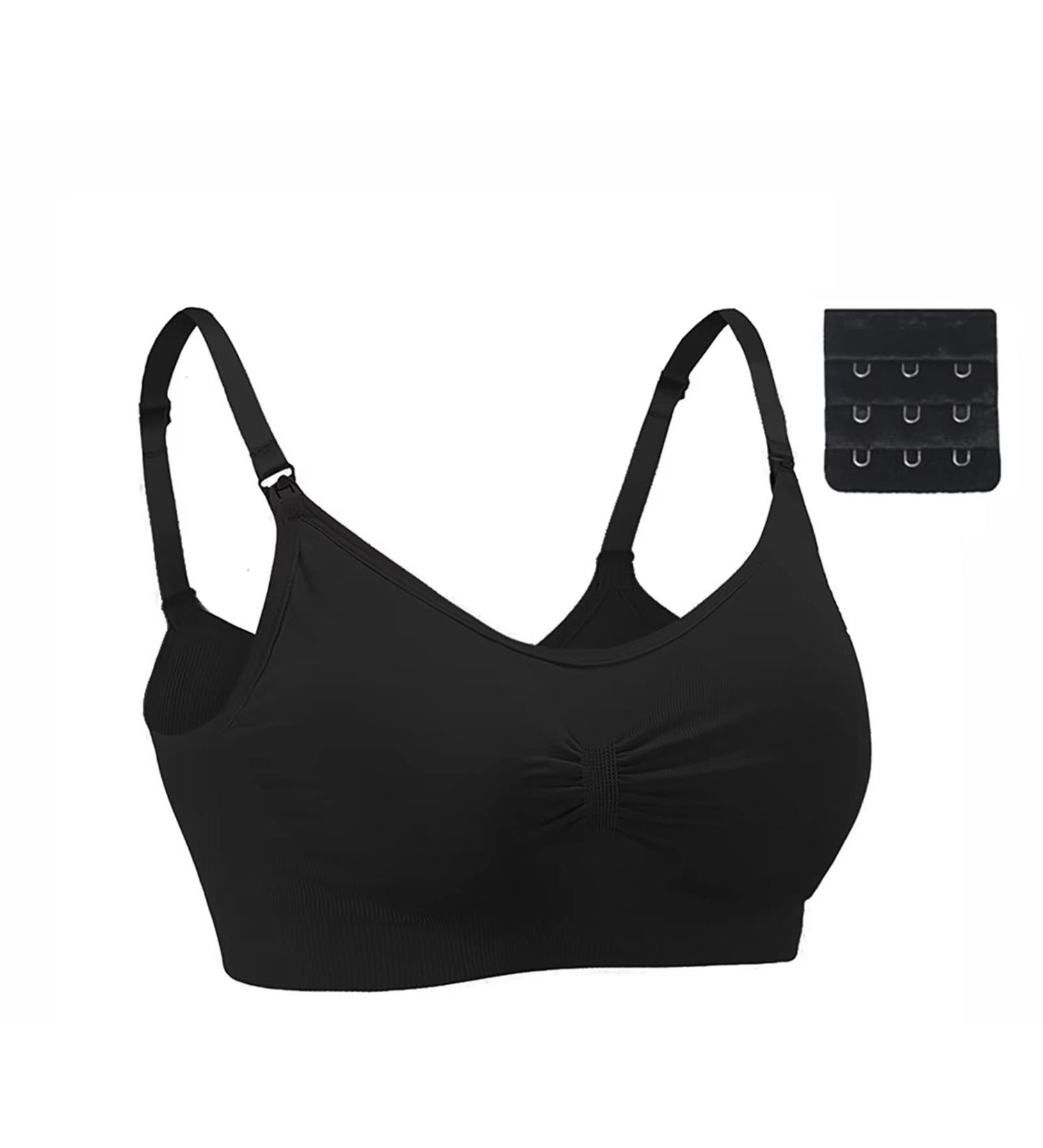 Dreamburn Maternity Nursing Bra | Seamless Wireless Comfort | Breastfeeding Bras XXL | Black | 4 Rows Hook Adjust | Removable Spill Prevention Pads - Buy Online on SooperMarket.com