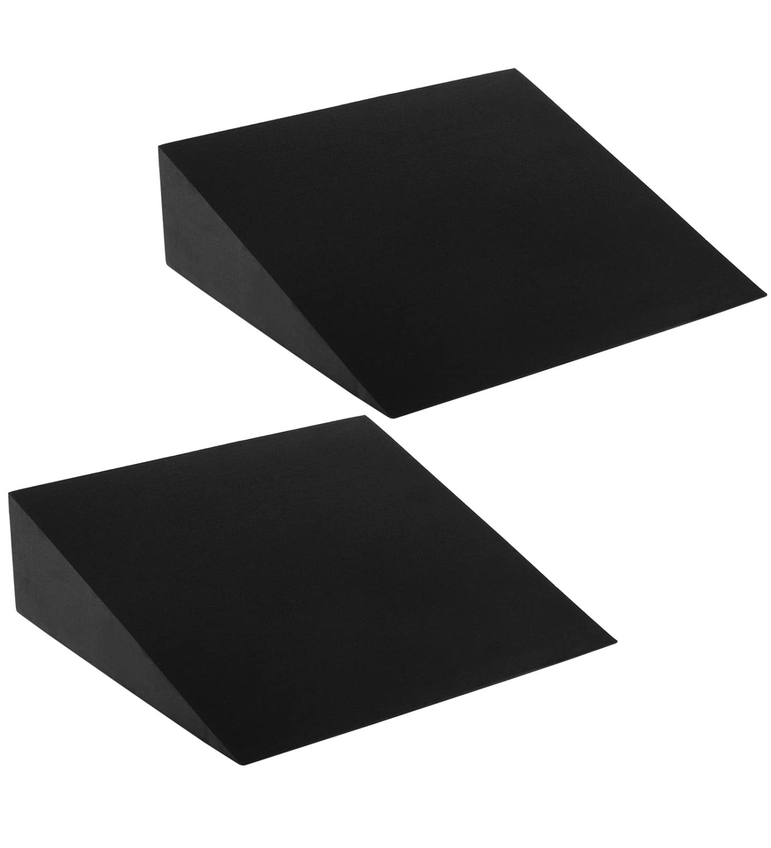 DEAYOU 2 Pack Yoga Foam Wedge Set - 13 EVA Foam Stretch Slant Boards for Lower Leg Strength & Flexibility - Squat Wedge Block for Exercise & Calf Stretching - Knee Pad, Back Support & Footrest Cushion - Black - Buy Online on SooperMarket.com