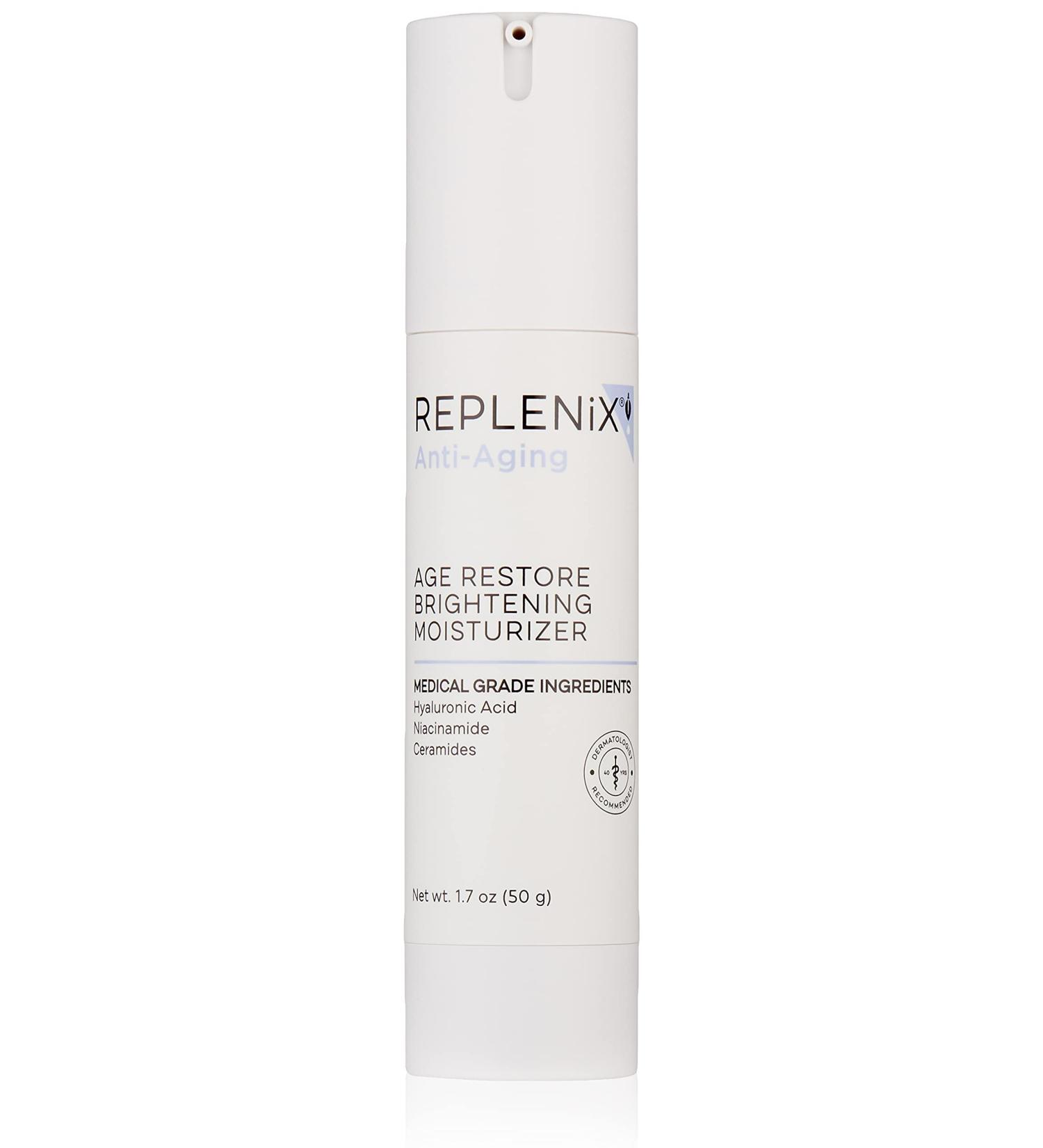 Replenix Age Restore Brightening Moisturizer 1.7 oz - Hyaluronic Acid Oil-Free Anti-Aging Facial Lotion - Buy Online on SooperMarket.com