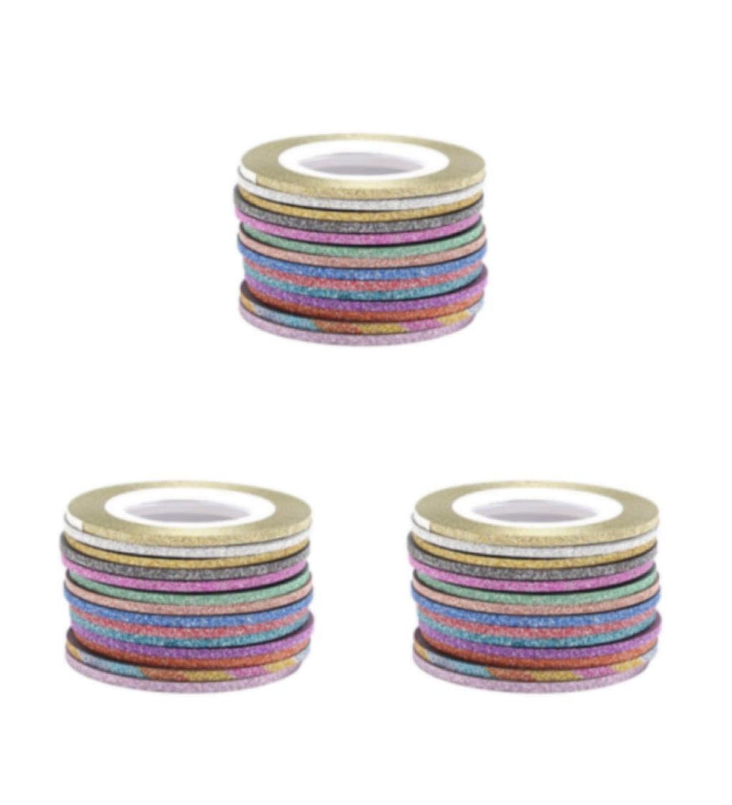 Multicolored Nail Art Striping Tape Set - 3 Set, Wide Application, Fashionable & Unique Design, Good Gifts - Random Color 2MM x 3Set - Buy Online on SooperMarket.com