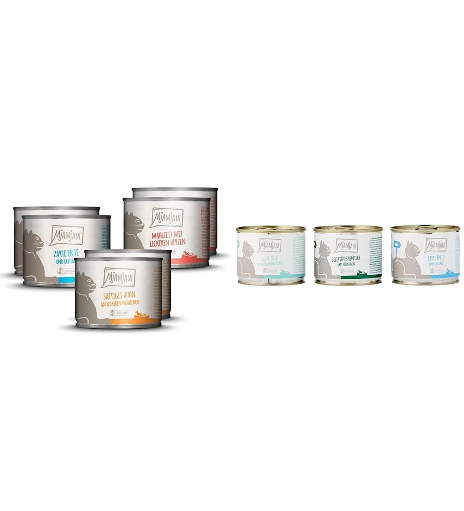 Mjamjam Premium Wet Cat Food Trial Package - 6-Pack (6 x 200g) | Mix Package II - Wild & Rabbit Turkey Bundle - High-Quality Monoprotein Wet Feed for Cats - Buy Online on SooperMarket.com