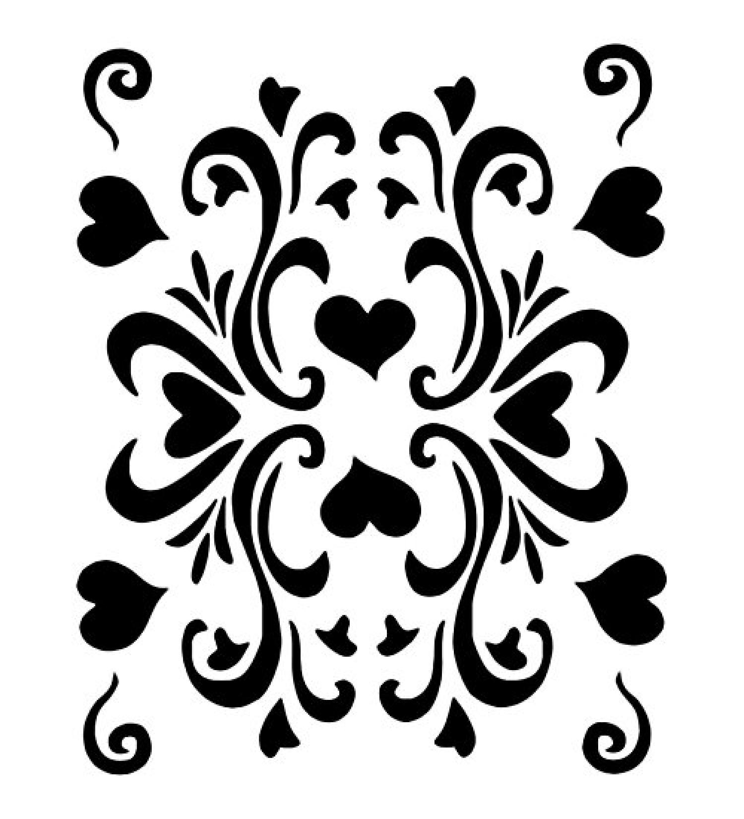 Eulenspiegel 109373 - Facepainting stencil - Retro Hearts