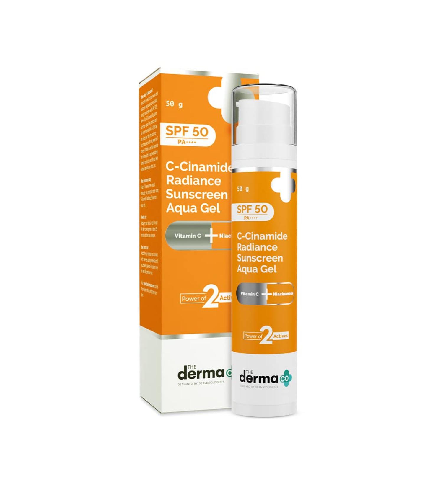C-Cinamide Radiance Sunscreen Aqua Gel SPF 50 & PA++++ | Lightweight Non-Comedogenic Sunscreen for Glowing Skin with Vitamin C & Niacinamide | 1.76 Oz - Buy Online on SooperMarket.com