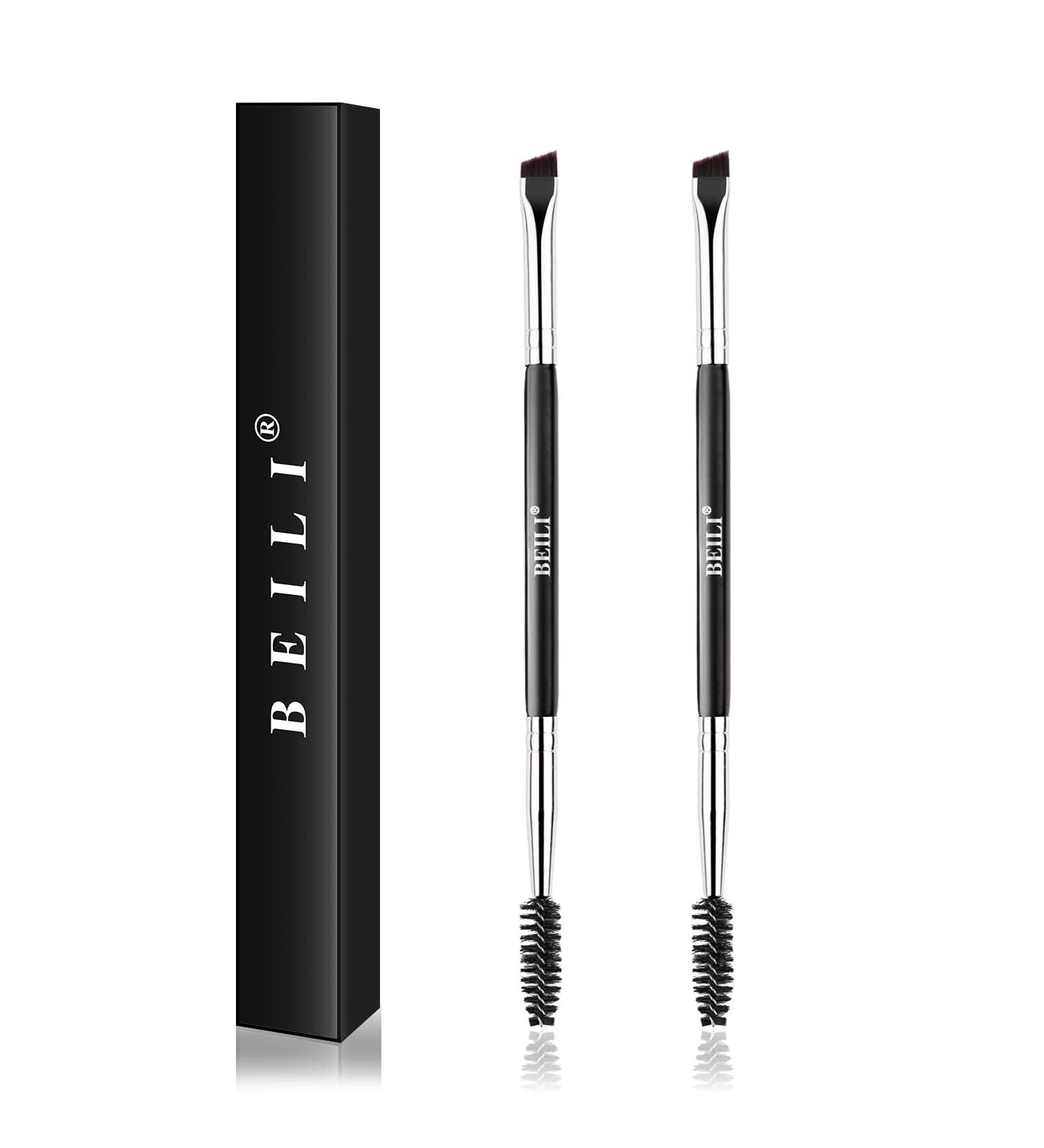 Beili Duo Eyebrow & Eye Brush Set - Precision Eyelash Mascara Brush for Flawless Makeup Application | 2pc BA18 - Buy Online on SooperMarket.com