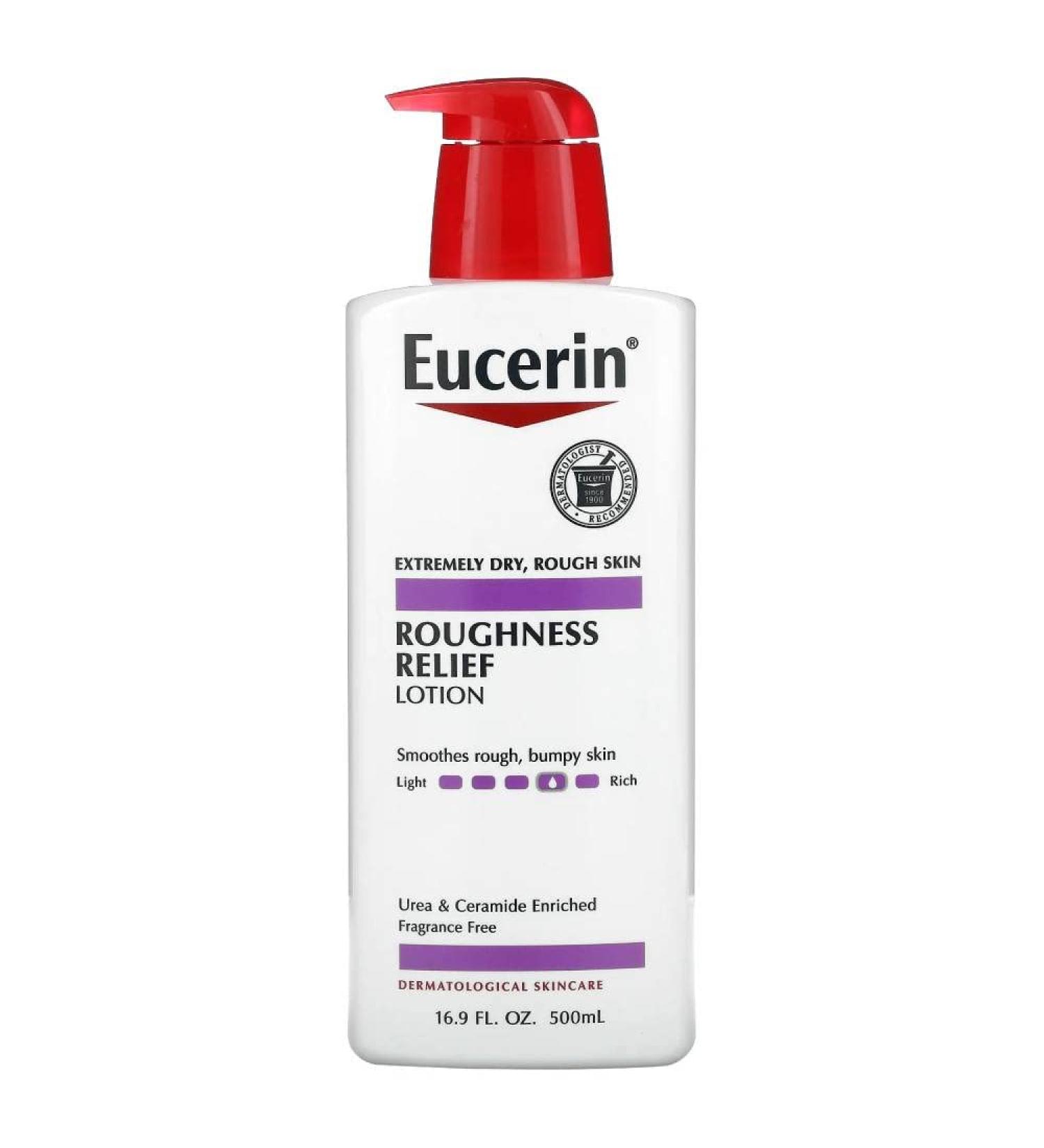 Eucerin Roughness Relief Lotion - Fragrance Free, 16.9 fl oz (500 ml) | Soothes & Smooths Dry Skin - Buy Online on SooperMarket.com