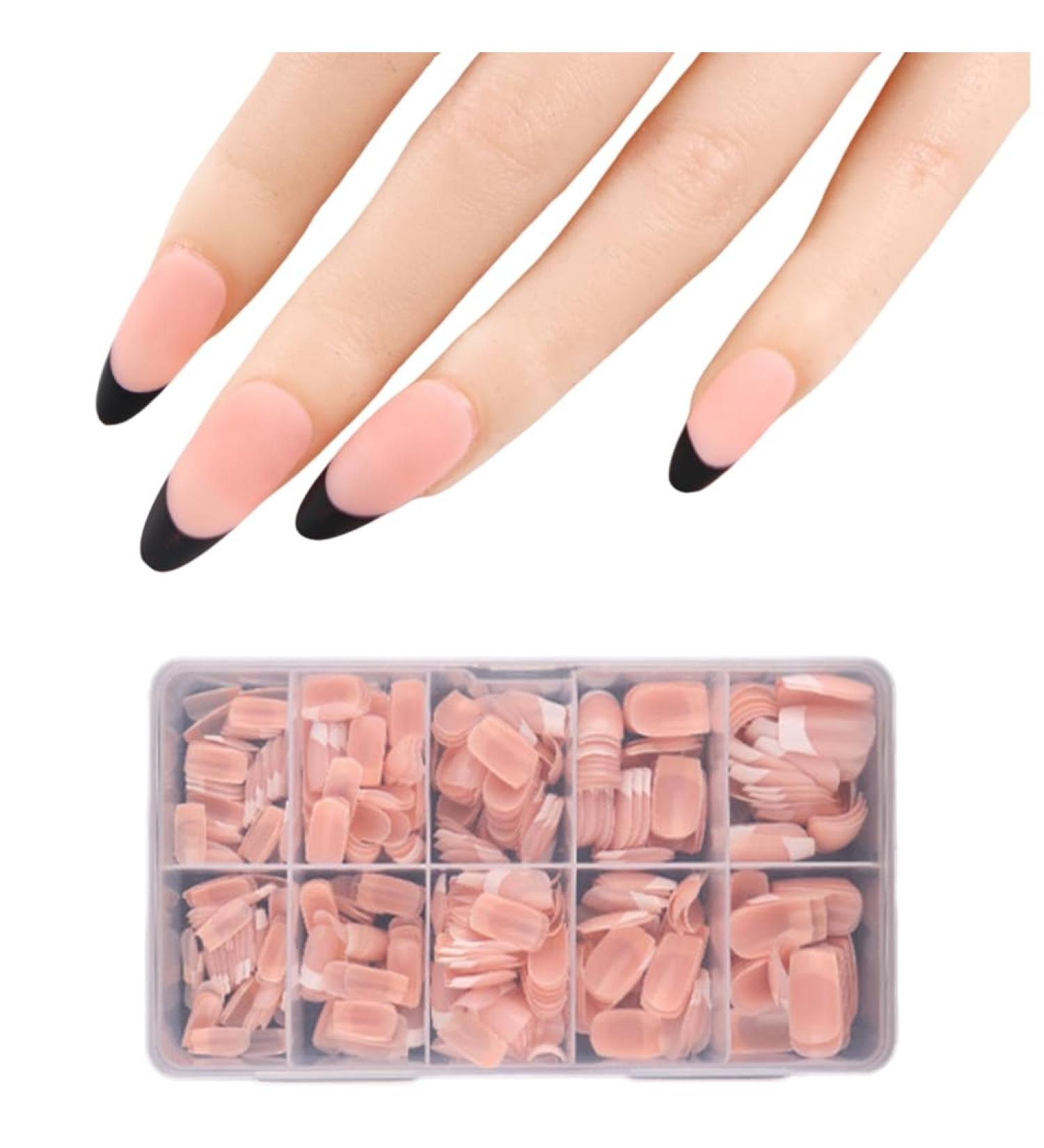 Ruarby 600x Full Cover Stick on Nail Artificial Nails French Tip False Nails Press On Nail Ballerinas False Nails for Woman MDF01 - Buy Online on SooperMarket.com
