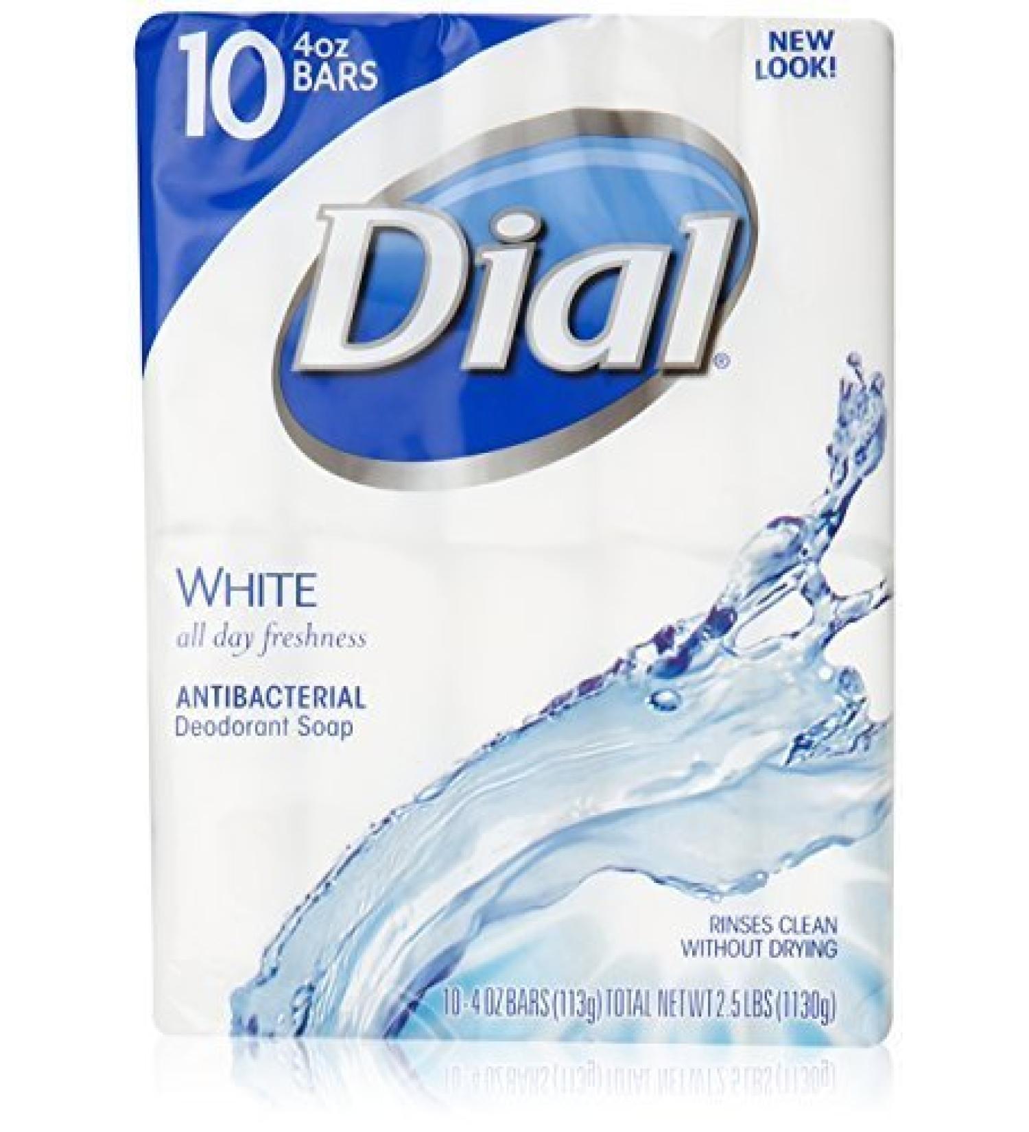 Dial Antibacterial Bar Soap White 3.2 oz - Pack of 36 Bars - Buy Online on SooperMarket.com