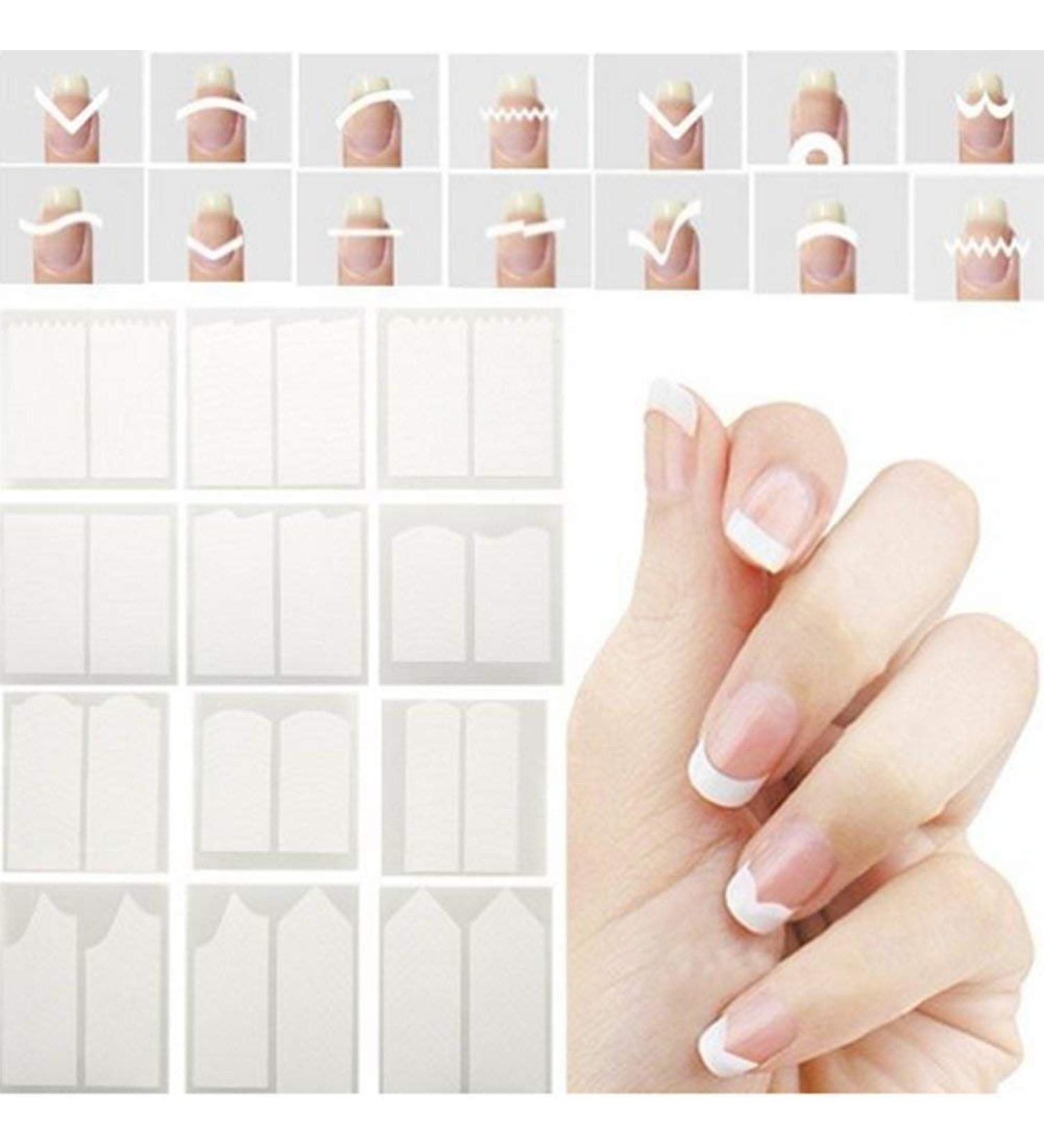 French Nail Stickers Sheets Nail Art Decals Pack French Nail Art Designs DIY Manicure Accessories 24pcsPractical processing - Buy Online on SooperMarket.com