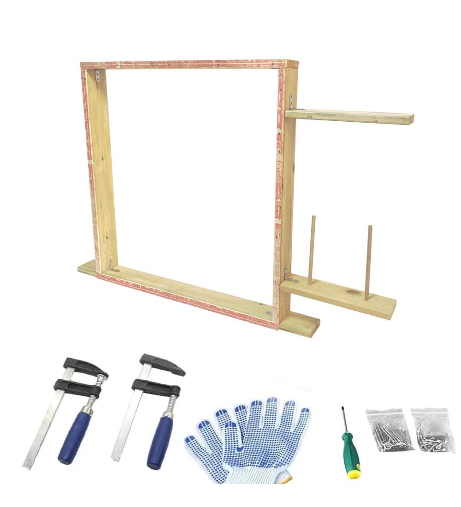 JQSH Wooden Tufting Frame with Clamp (27.5*27.5inch) for Electric Carpet Tufting Machine - Buy Online on SooperMarket.com