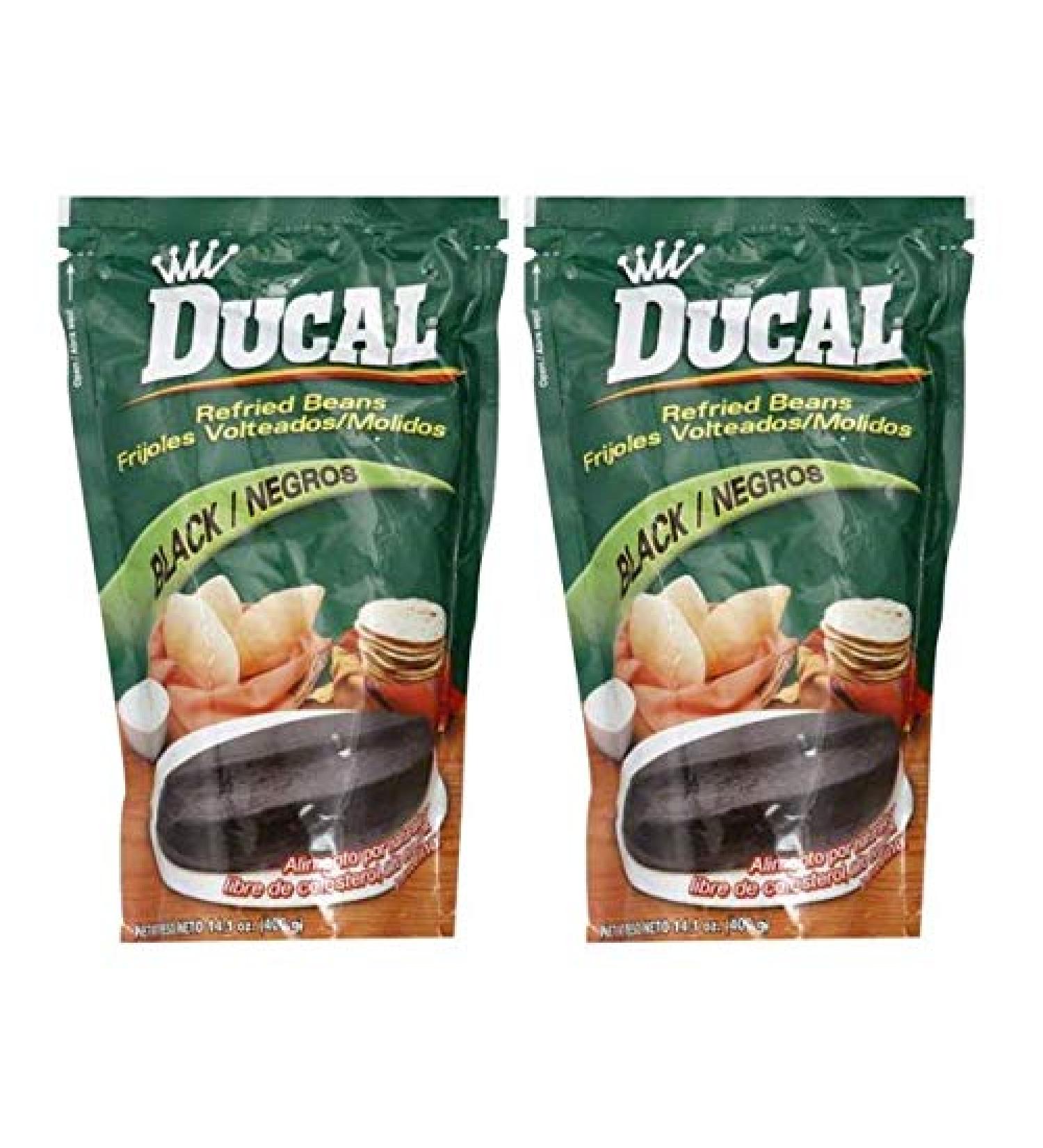 DUCAL Frijoles Negros Volteados Molidos (Doy Pack) 2 PACK 400 gr. c/u | Refried Black Beans (Doy Pack) 2 PACK 14.1 oz. each.