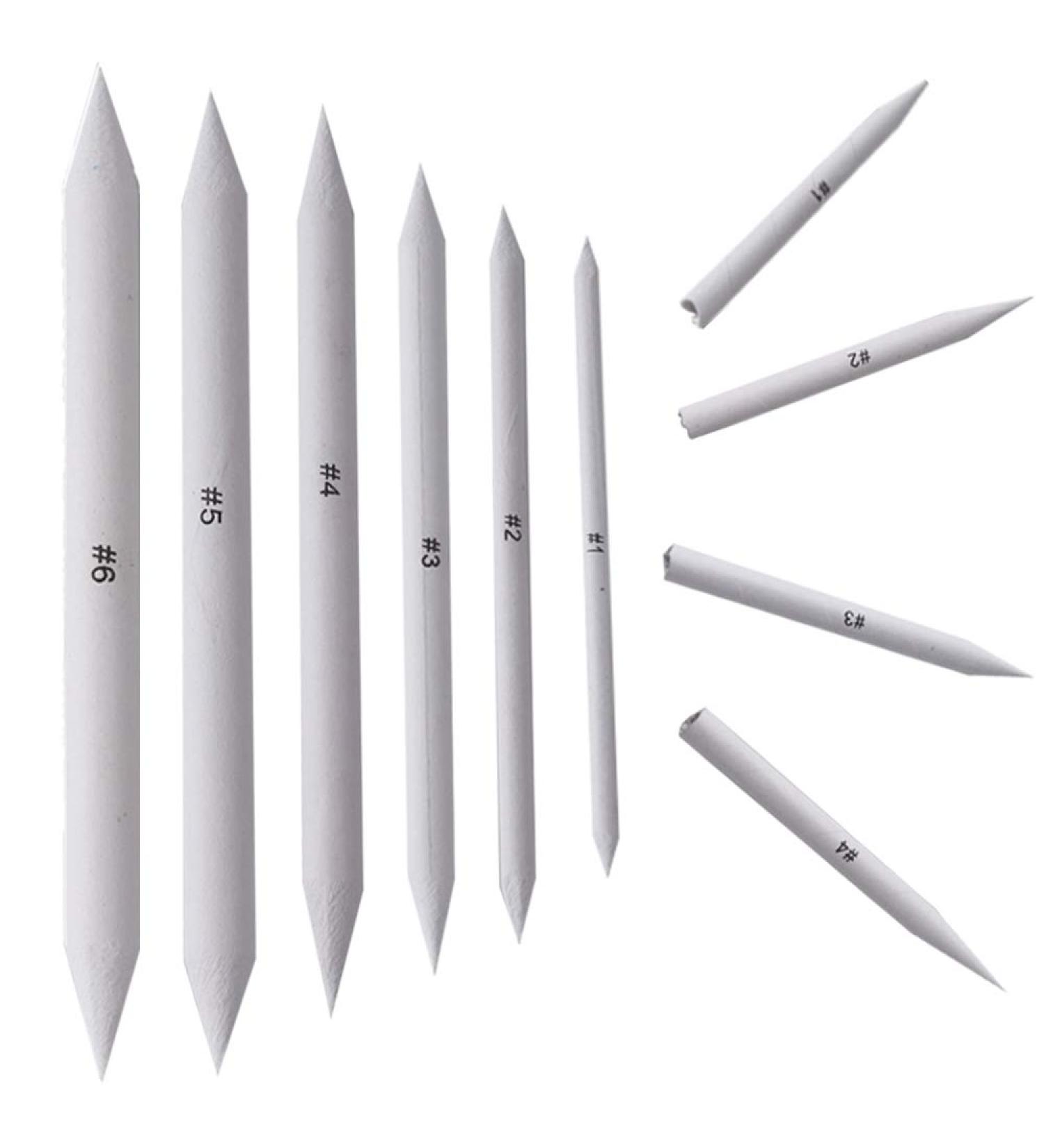 Blending Stumps and Tortillions Set with 2 Pieces Sandpaper Pencil Sharpener  1 Eraser Sketch for Student Sketch Drawing kit (6 pcs +4) - Buy Online on SooperMarket.com
