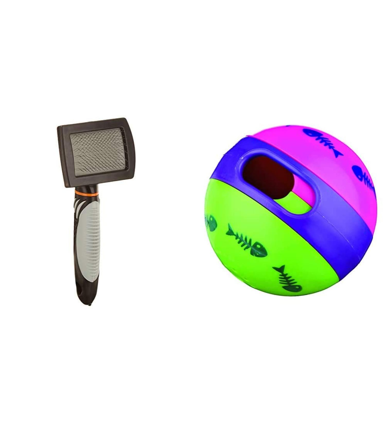 TRIXIE Soft Brush & Cat Activity Snackball Bundle - Ultimate Pet Care & Playtime - International Shipping - Buy Online on SooperMarket.com