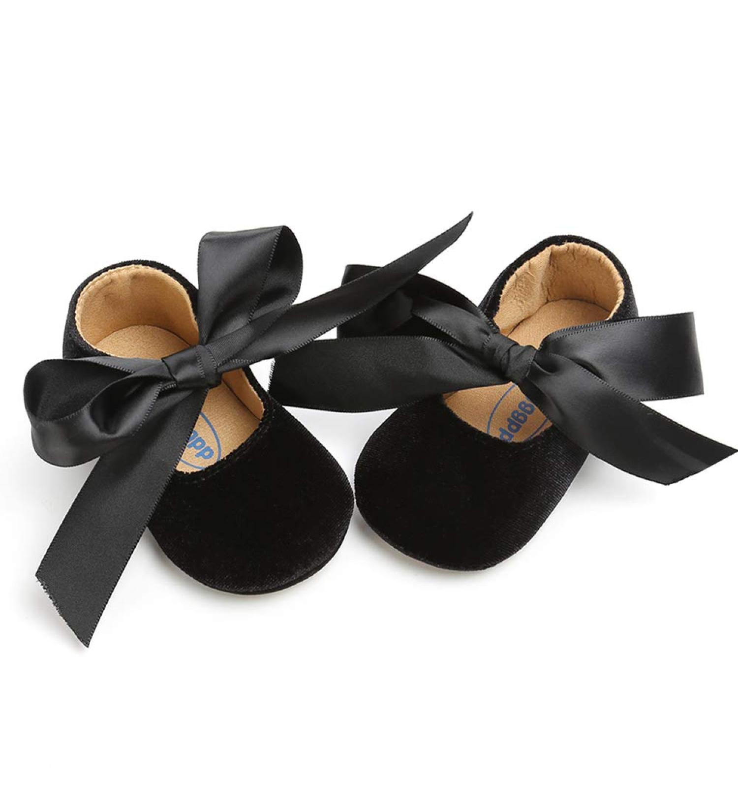 RVROVIC Baby Girl Moccasins | Infant Princess Sparkly Shoes 6-12 Months | Soft Sole Prewalker Toddler Girls Shoes (Black) - Buy Online on SooperMarket.com