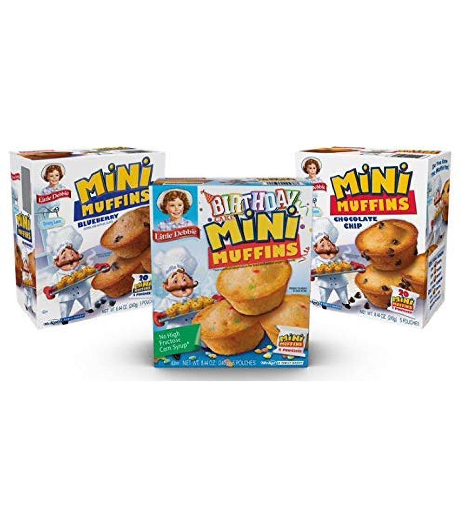 Little Debbie Mini Muffin Variety Pack - Birthday Cake, Blueberry, Chocolate Chip (1 Box Each) - Buy Online on SooperMarket.com