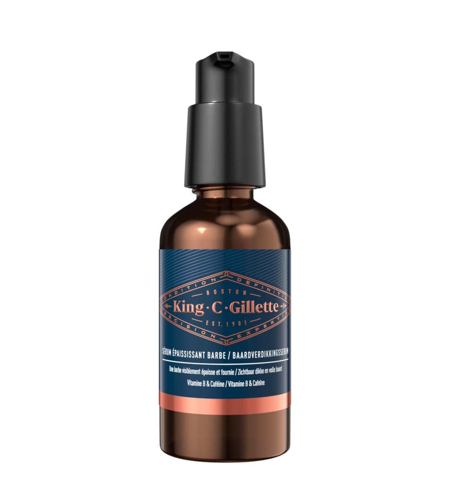 King C. Gillette Beard Thickener 50ml - Vitamin B & Caffeine Formula for Fuller Beards - International Shipping Available - Buy Online on SooperMarket.com