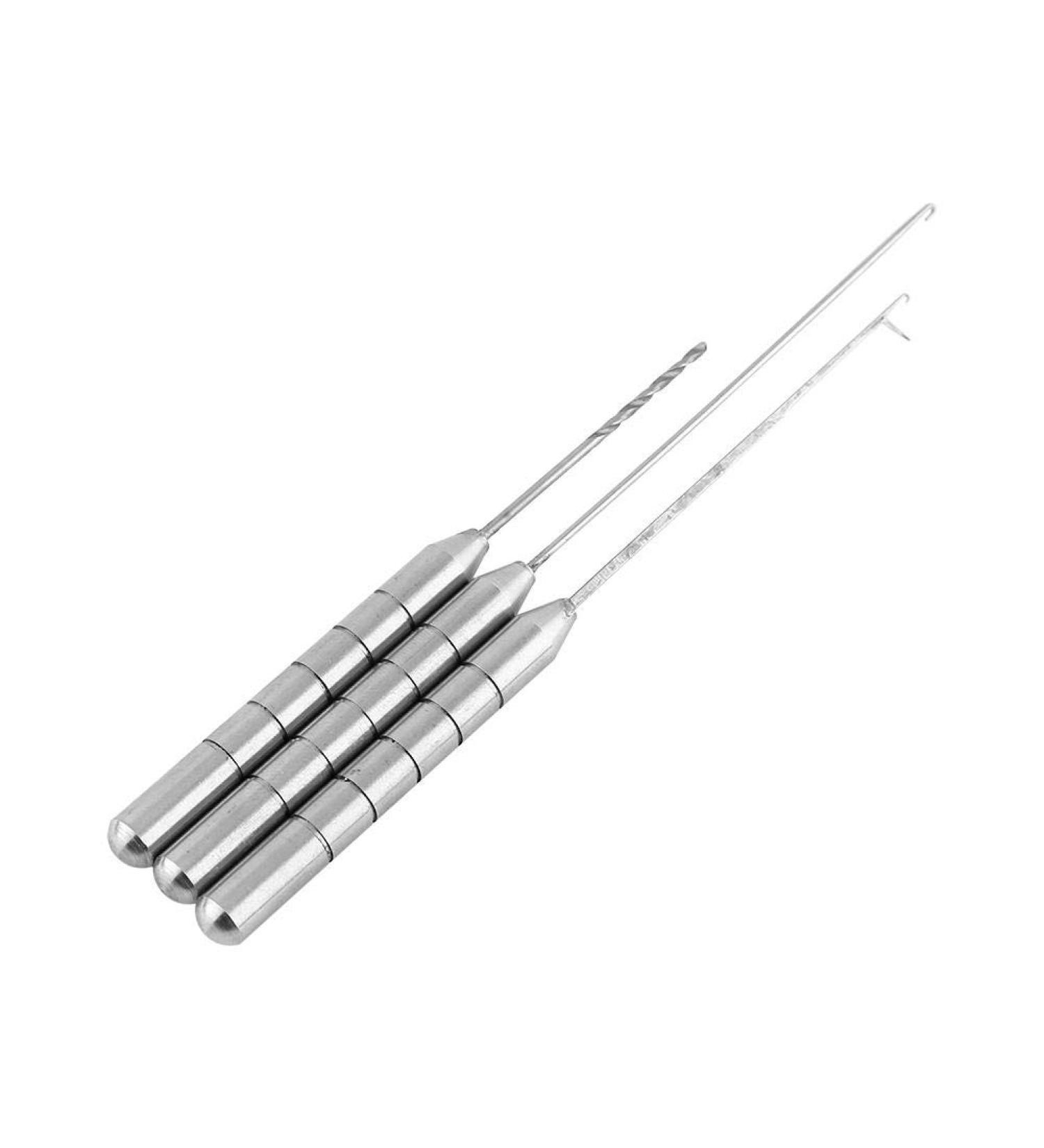 Alomejor 3Pcs Set Aluminum Alloy Bait Needle Fish Drill Rig Kit - Perfect Rigging Tool for Anglers - Buy Online on SooperMarket.com