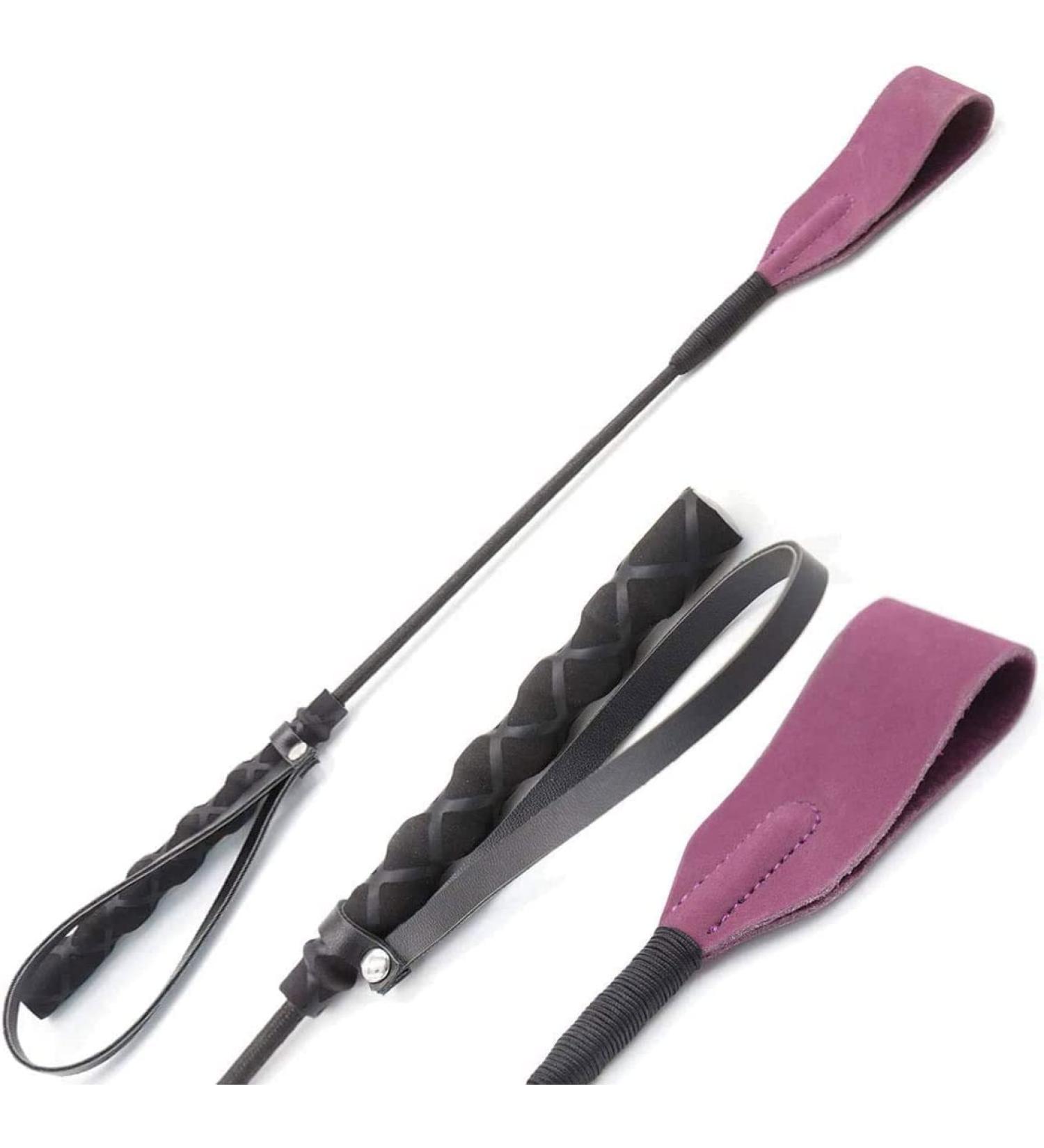 Premium Purple English Riding Crop with Genuine Leather Top - Equestrianism Essential - Buy Online on SooperMarket.com