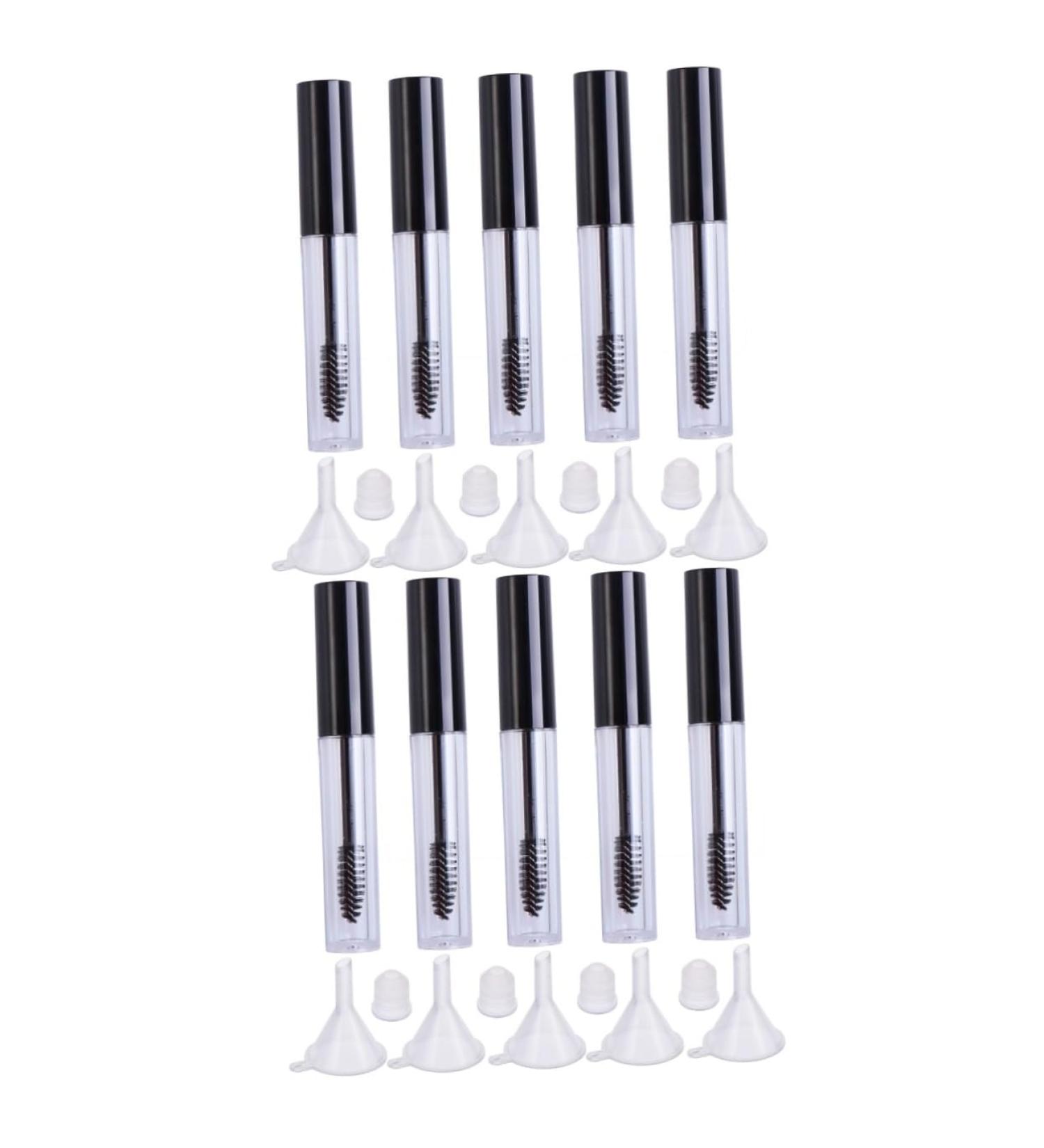 FOYTOKI 10 Pcs Eyelash Cream Bottle Storing Eyelash Cream Empty Mascara Tube Black Lid Empty Tube Funnel - Buy Online on SooperMarket.com