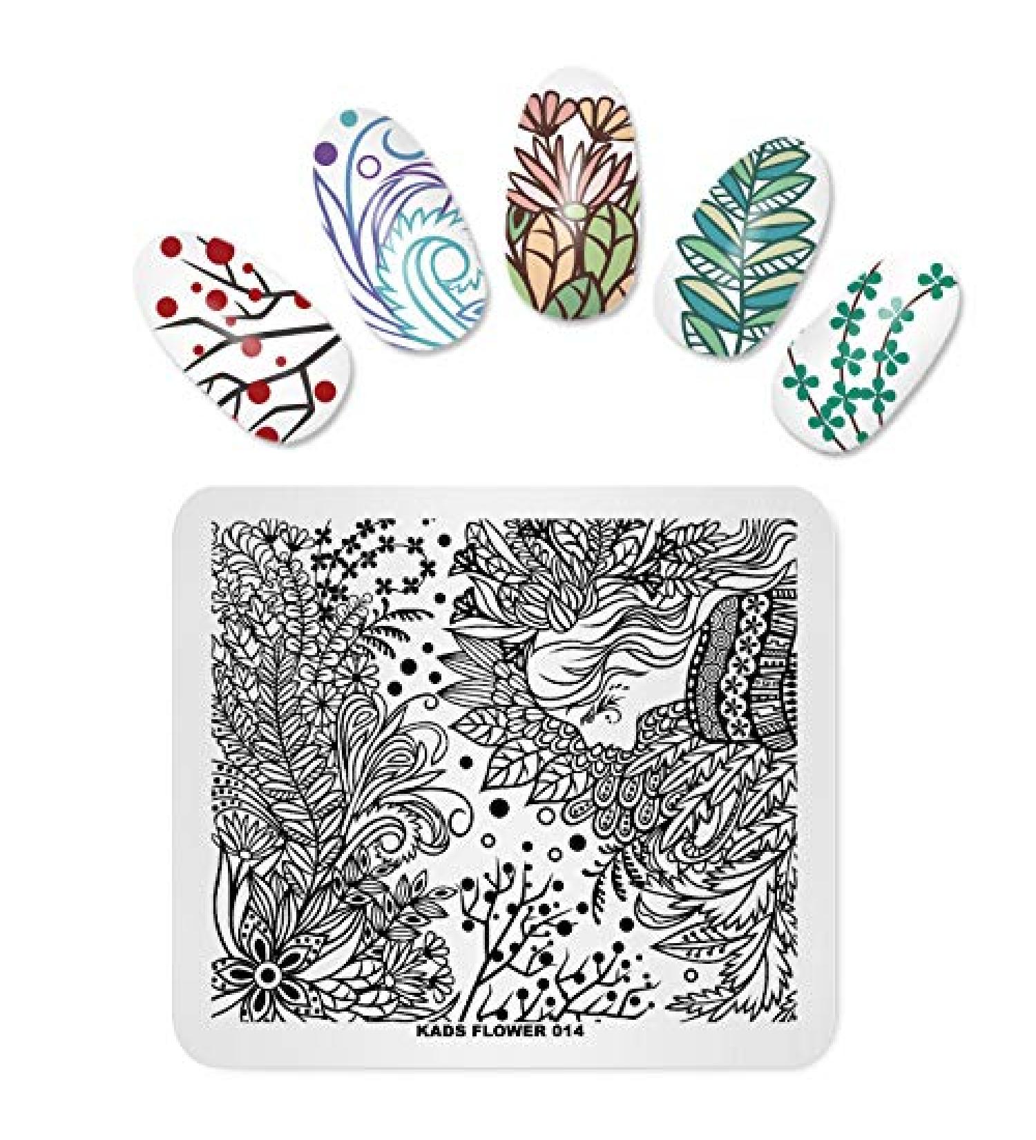 Flower Girl Nail Art Stamping Plate - Multi-Pattern Stencil Print Image Tool FL014 - Buy Online on SooperMarket.com