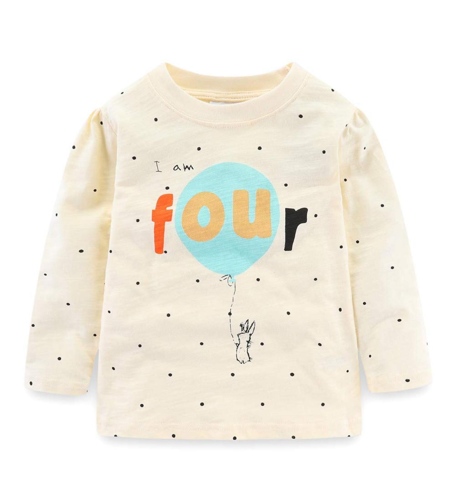 Mud Kingdom Little Girls Boys 4 Years Birthday Shirt - Long Sleeve Cute Cartoon Beige - Buy Online on SooperMarket.com