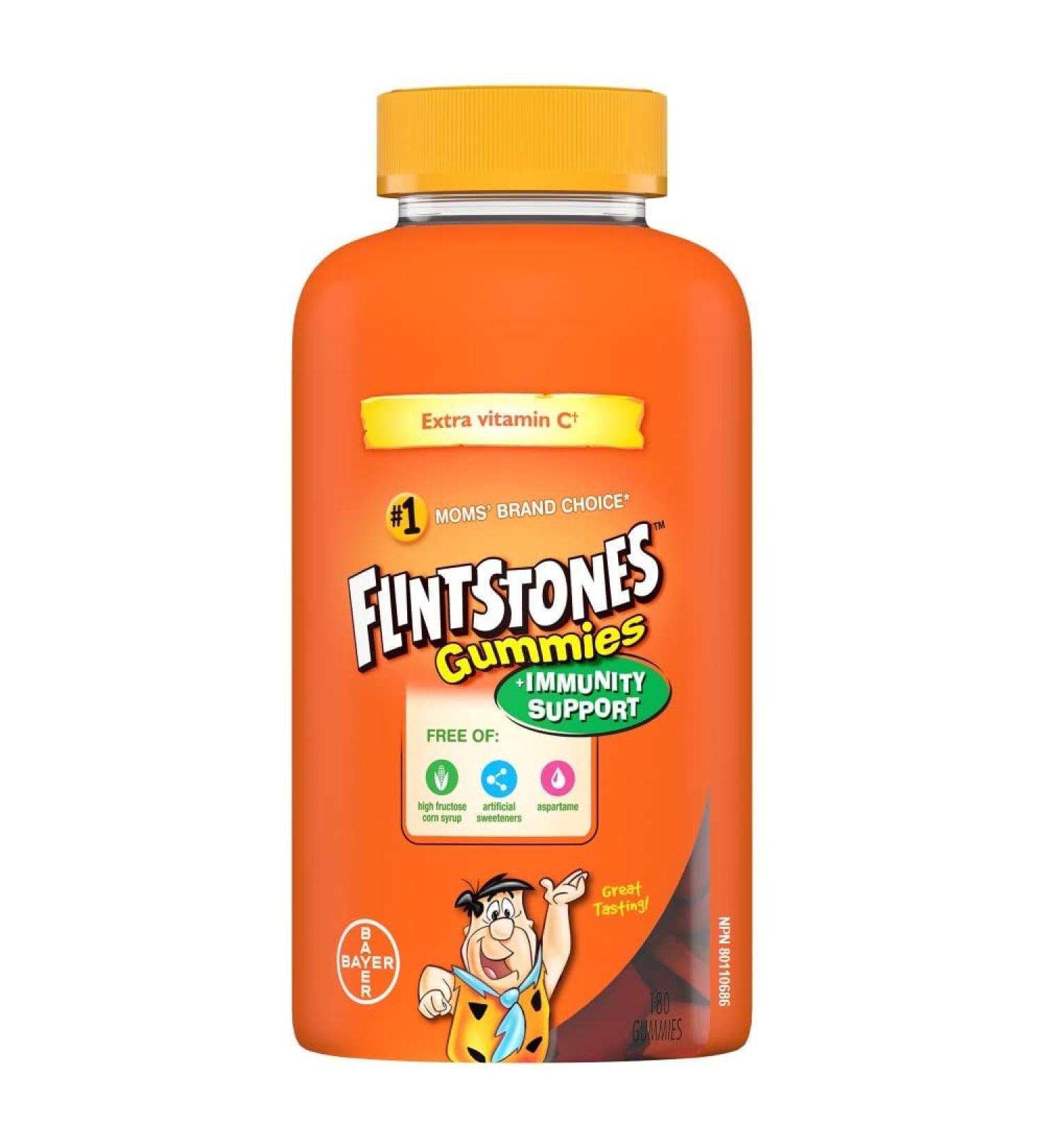 FLINTSTONES Kids Multivitamin Gummies Plus Immunity Support- Multivitamins for Kids Kids Gummy With Zinc and Extra Vitamin C Free of Artificial Sweeteners Free of Aspartame Free of Synthetic FD&C Dyes 180 Gummies - Buy Online on SooperMarket.com