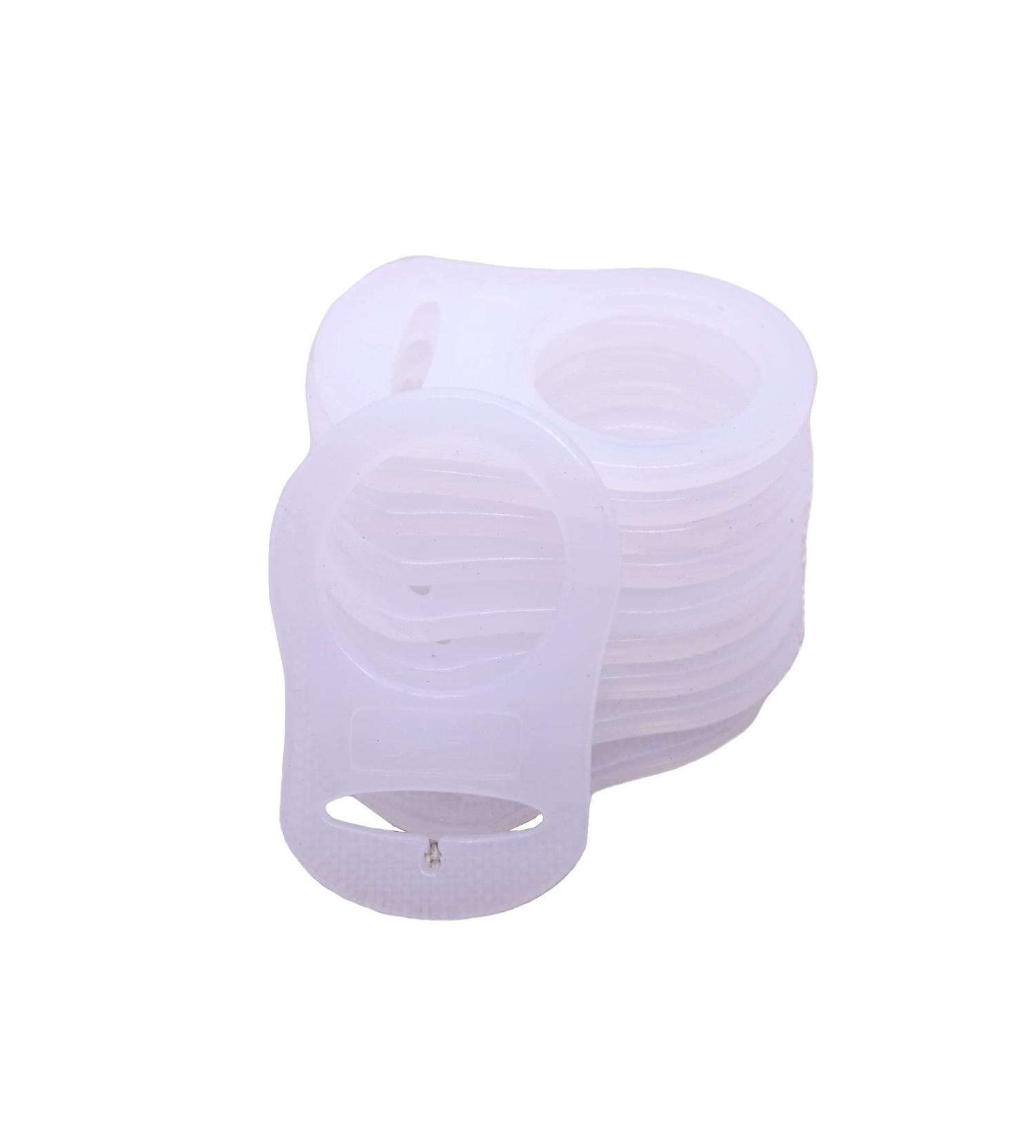 10pcs White Silicone Adapter Rings for Button Style Baby Pacifier Clips - Buy Online on SooperMarket.com
