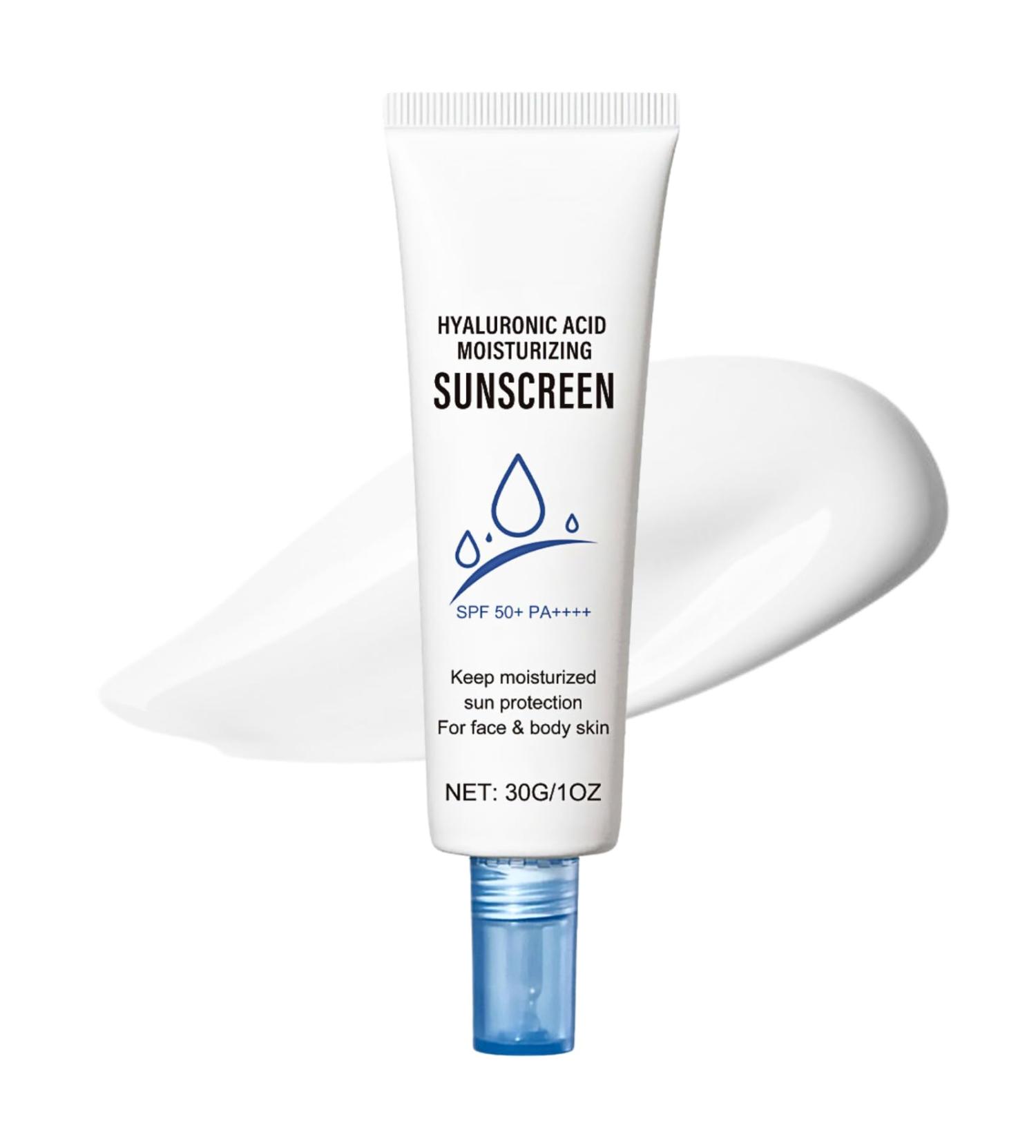 Hyaluronic Acid Sunscreen SPF 50+ PA+++ Sun Cream SPF 50 Face Sunscreen SPF 50 High Protection Face Sun Cream Moisturizing Refreshing Travel Size Sun Cream Against Sunburn Non-Greasy - Buy Online on SooperMarket.com