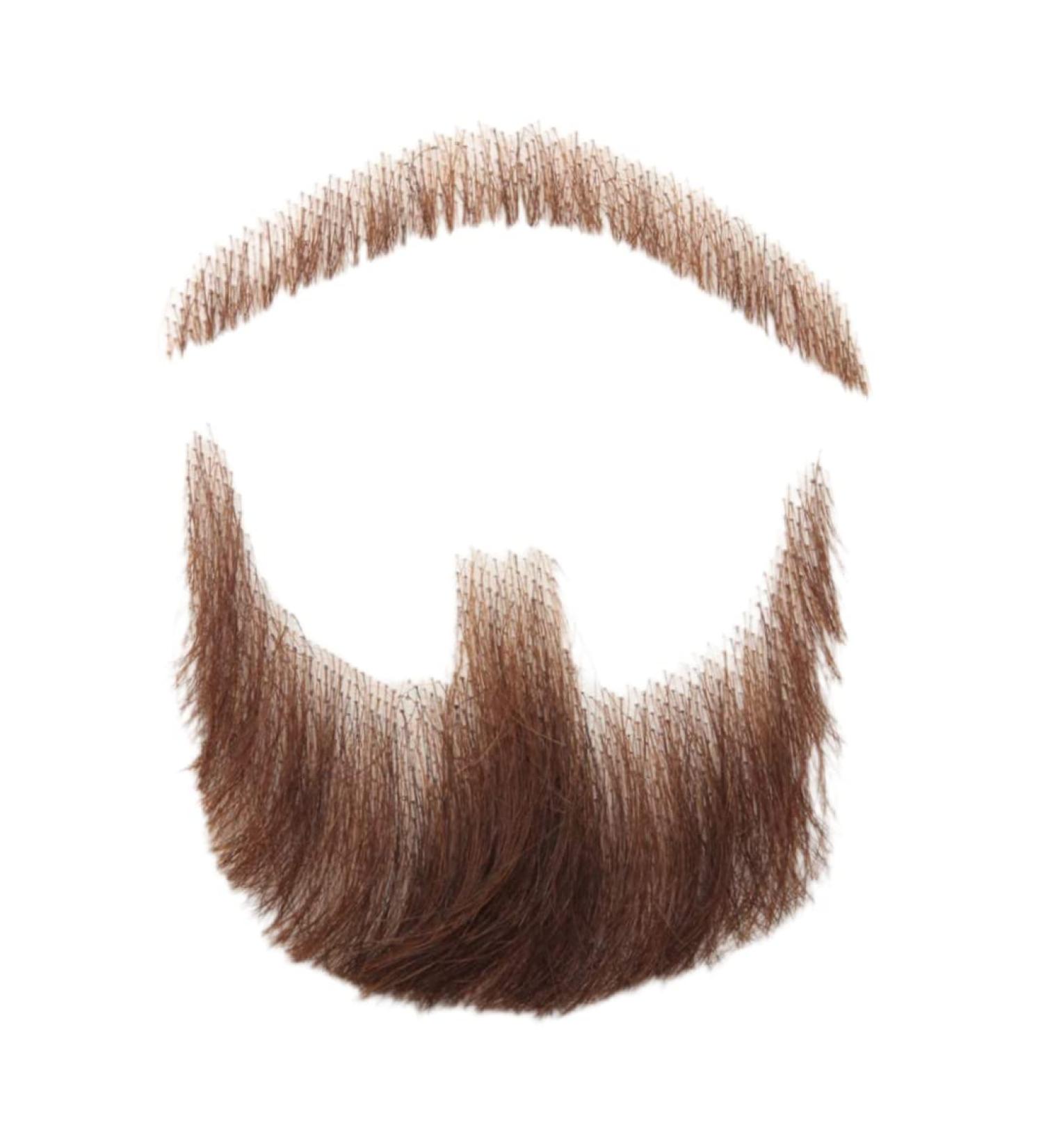 Fake Mustache Face Beard for Adults Realistic Makeup Costume Lace Man Beards Brown for Halloween Costumes - Buy Online on SooperMarket.com