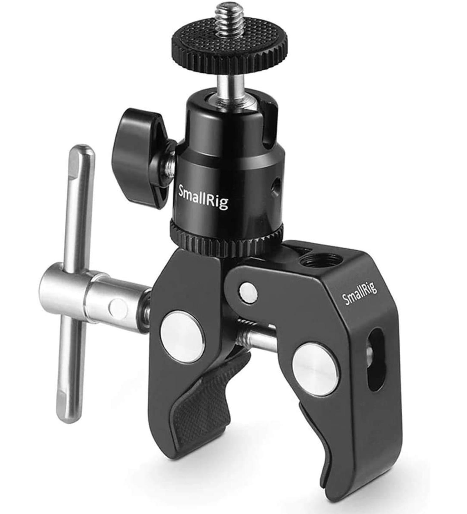 SmallRig Super Clamp Mount with Mini Ball Head & Hot Shoe Adapter for LCD Monitors, LEDs, Flash, Microphones - Compatible with Gopro, DJI Action 2, Insta360 - Buy Online on SooperMarket.com