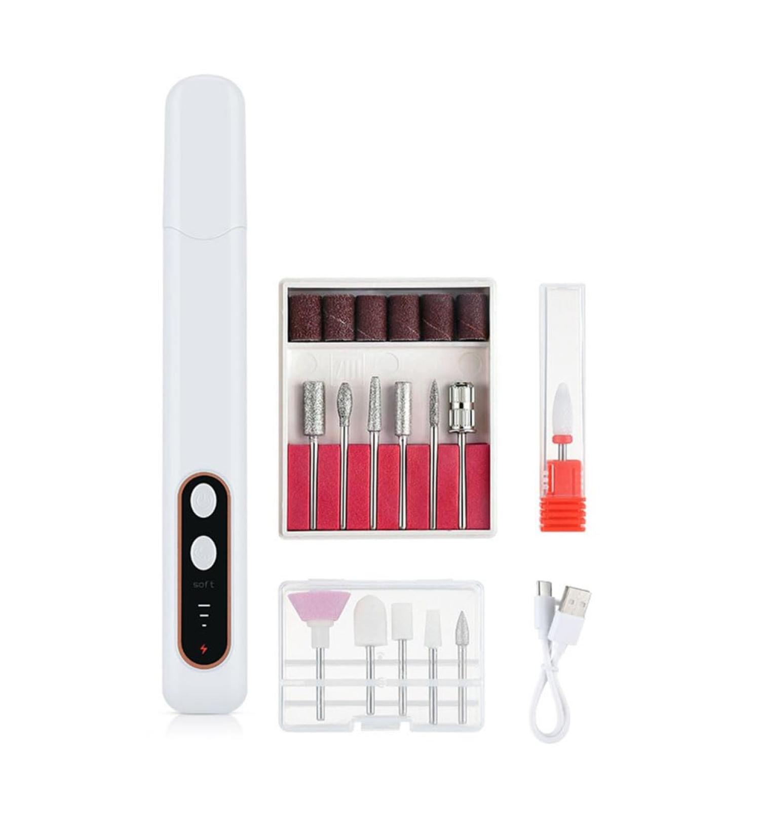 BYCUFF Nail Polishing Drill Electric LED Light 3 Gears Nail Drill for Home - Buy Online on SooperMarket.com