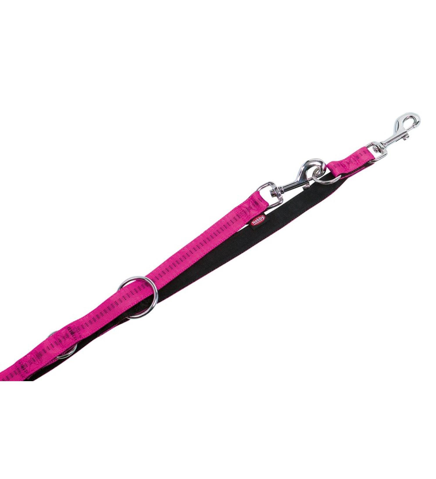 Nobby Leash Soft Grip - Fuchsia/Black 200 cm L 20 mm W | Premium Dog Leash for Comfortable Walks - Buy Online on SooperMarket.com