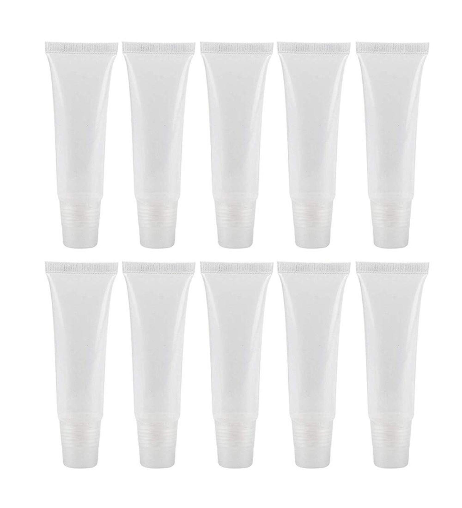 Refillable Clear Lip Balm Tube 10ml | Empty Cosmetic Container for Lip Gloss & Travel Makeup Accessories - Buy Online on SooperMarket.com