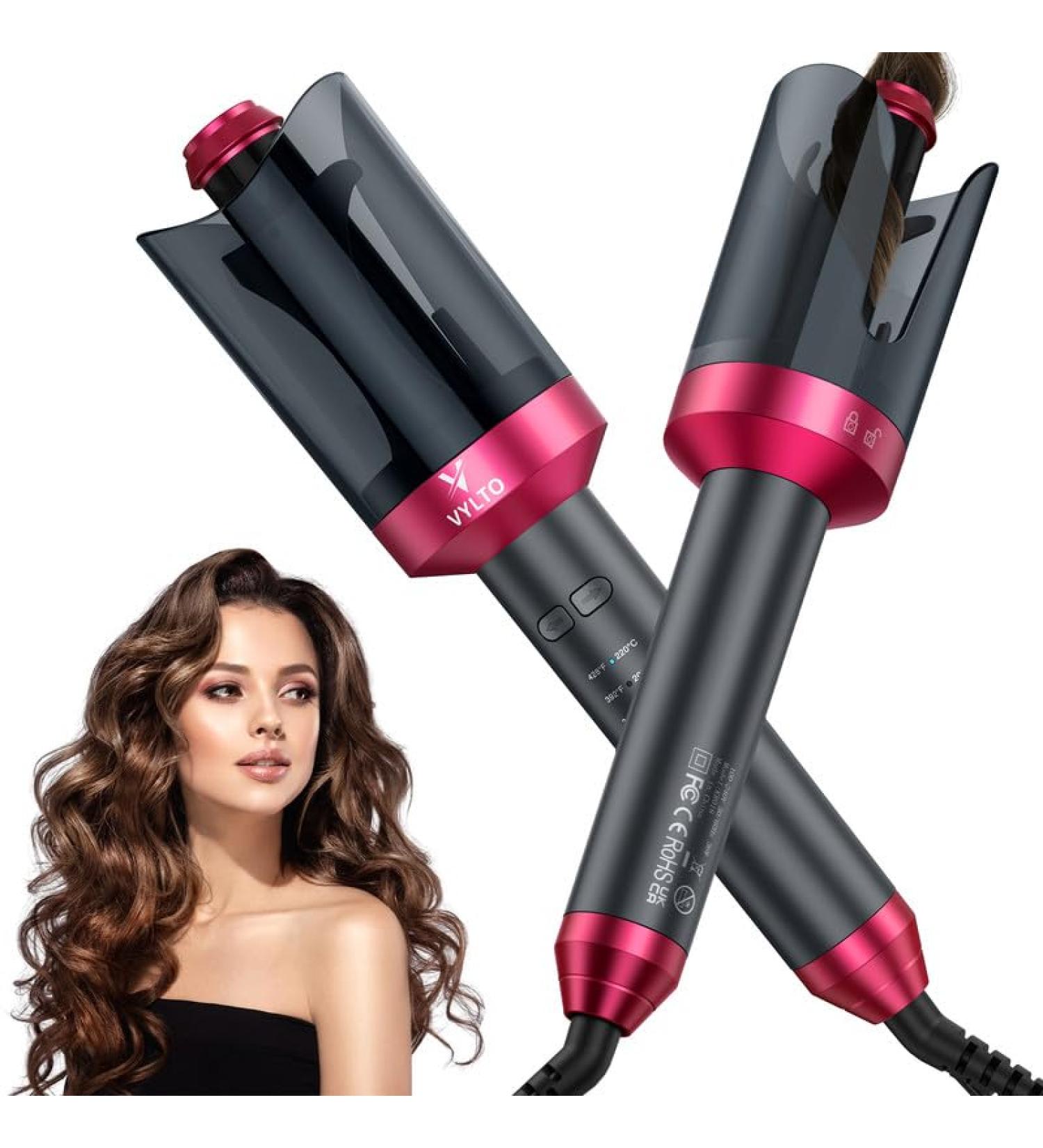Automatic Curling Iron - 1 Inch Ceramic Ionic Curling Wand | Fast Heating Auto Hair Curler 4 Temp Settings Auto Shut-Off & Anti-Scald - Buy Online on SooperMarket.com
