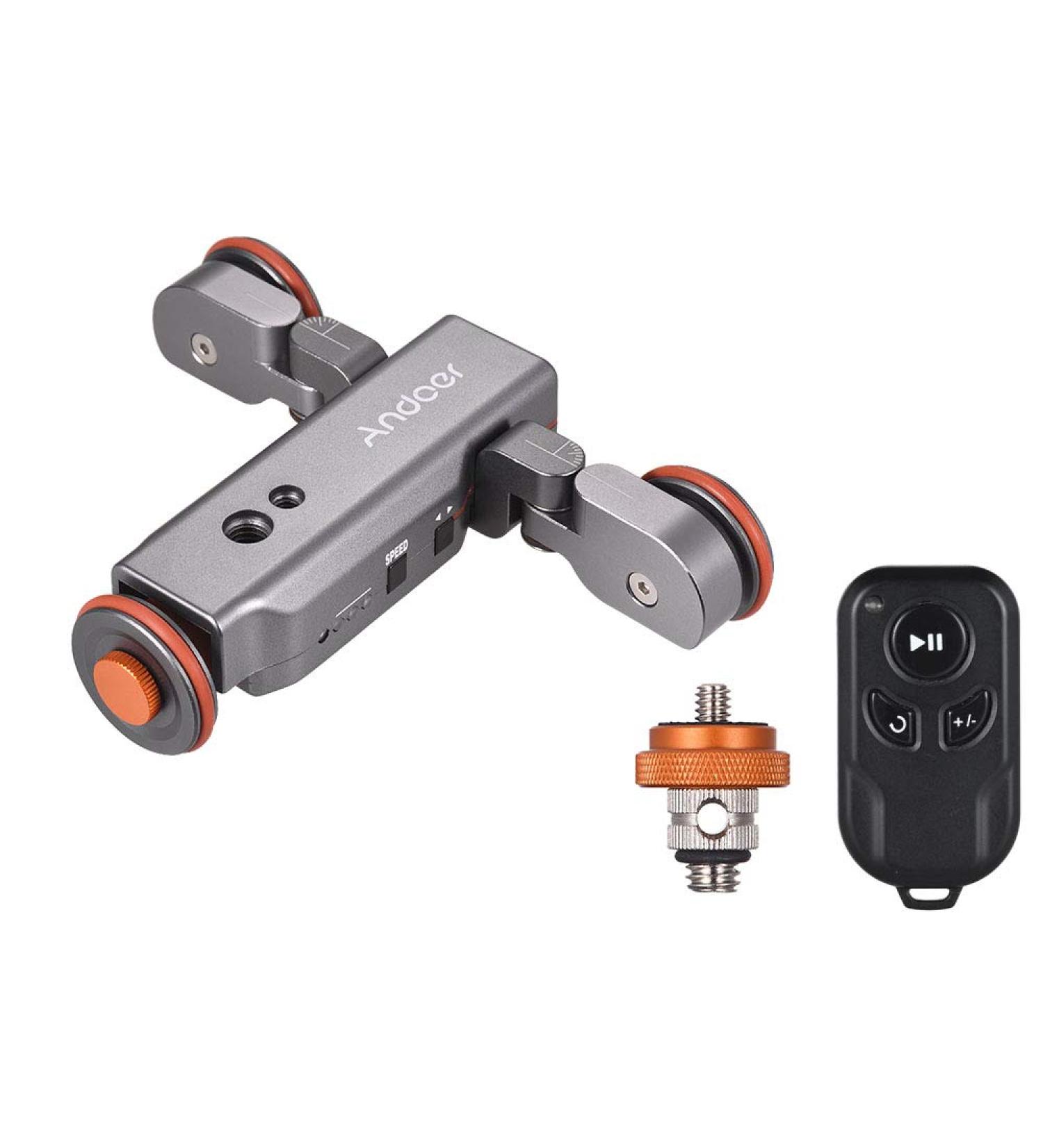 Andoer Track Dolly L4 PRO: Motorized 3-Wheel Camera Dolly with Wireless Remote Control - Gray - Buy Online on SooperMarket.com