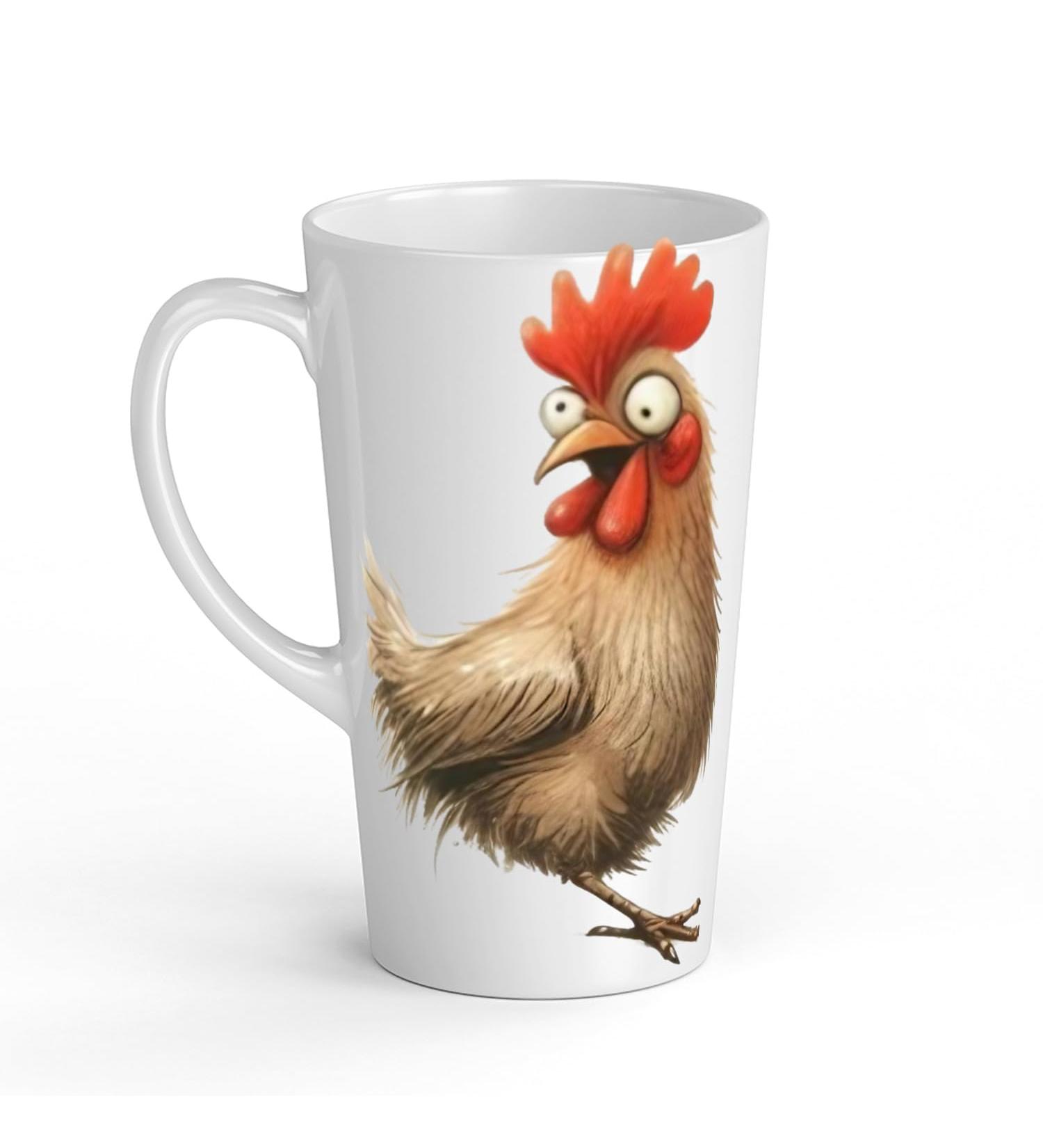 White Ceramic Kids Chicken Mug - Large 483 ml Perfect for Hot Chocolate or Milk Fun and Easy to Use