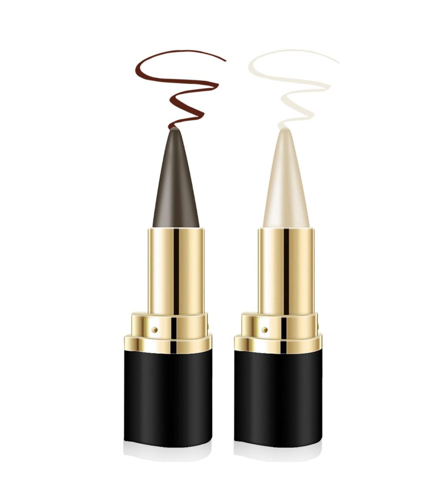 Aaiffey 2 Colors Gel Eyeliner Set - Waterproof Smudge Proof Eye-liner Pencil for Women - Long-Lasting Matte Black Eyeliner Stick - Silver and Brown Shades - Buy Online on SooperMarket.com