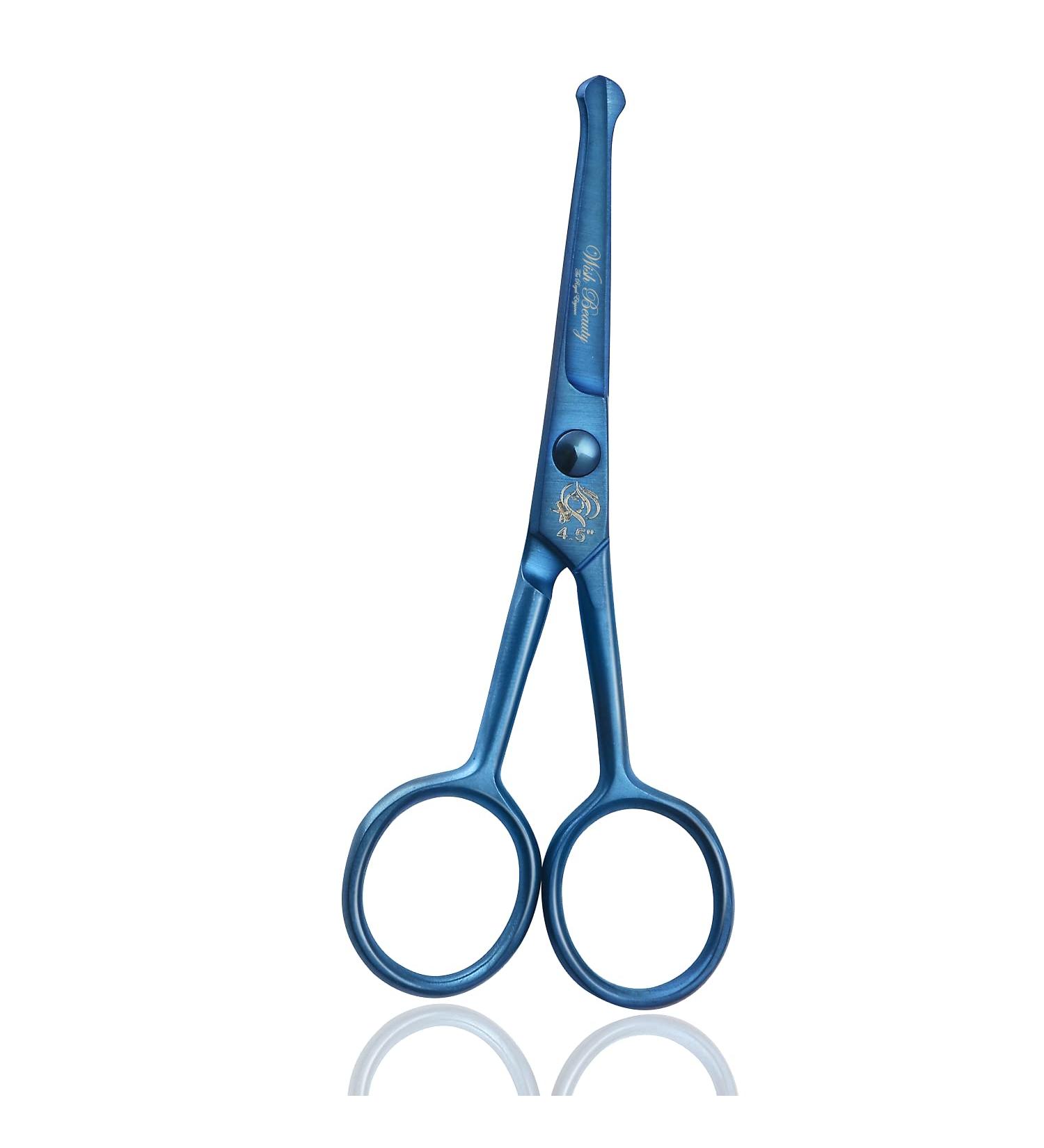Kids Safety Hairdressing Scissors with Round Tips and Curved Blades - Professional Salon Barber Scissors for Baby Haircuts (Blue 4.5 inch) - Buy Online on SooperMarket.com