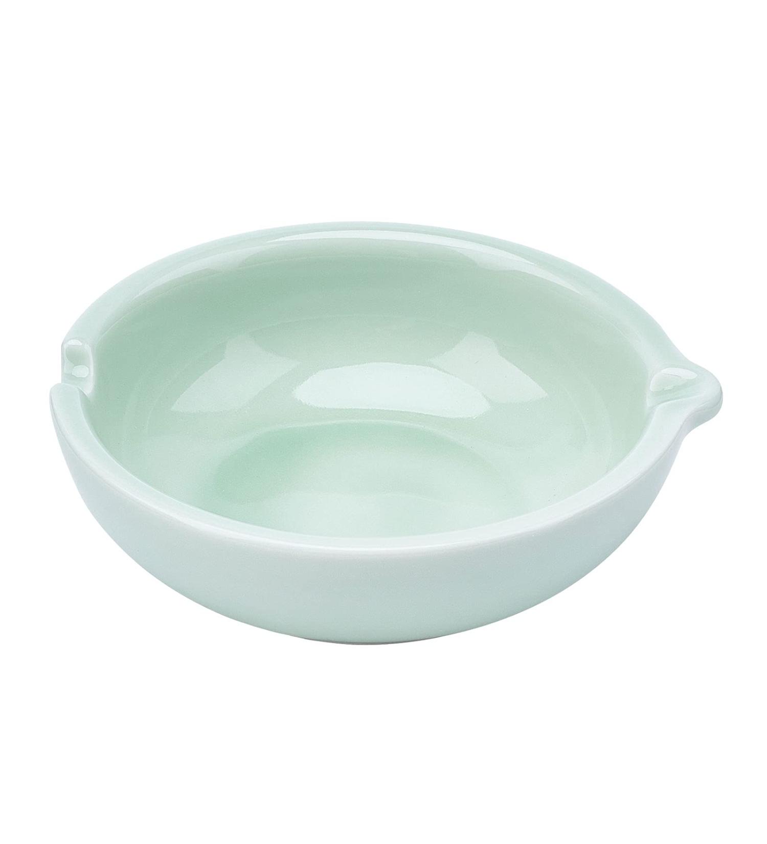 PandaHall Pottery Ink Plate Porcelain Brush Rest Dish - Light Green | Ideal for Chinese Calligraphy and Sumi-e Painting - Buy Online on SooperMarket.com